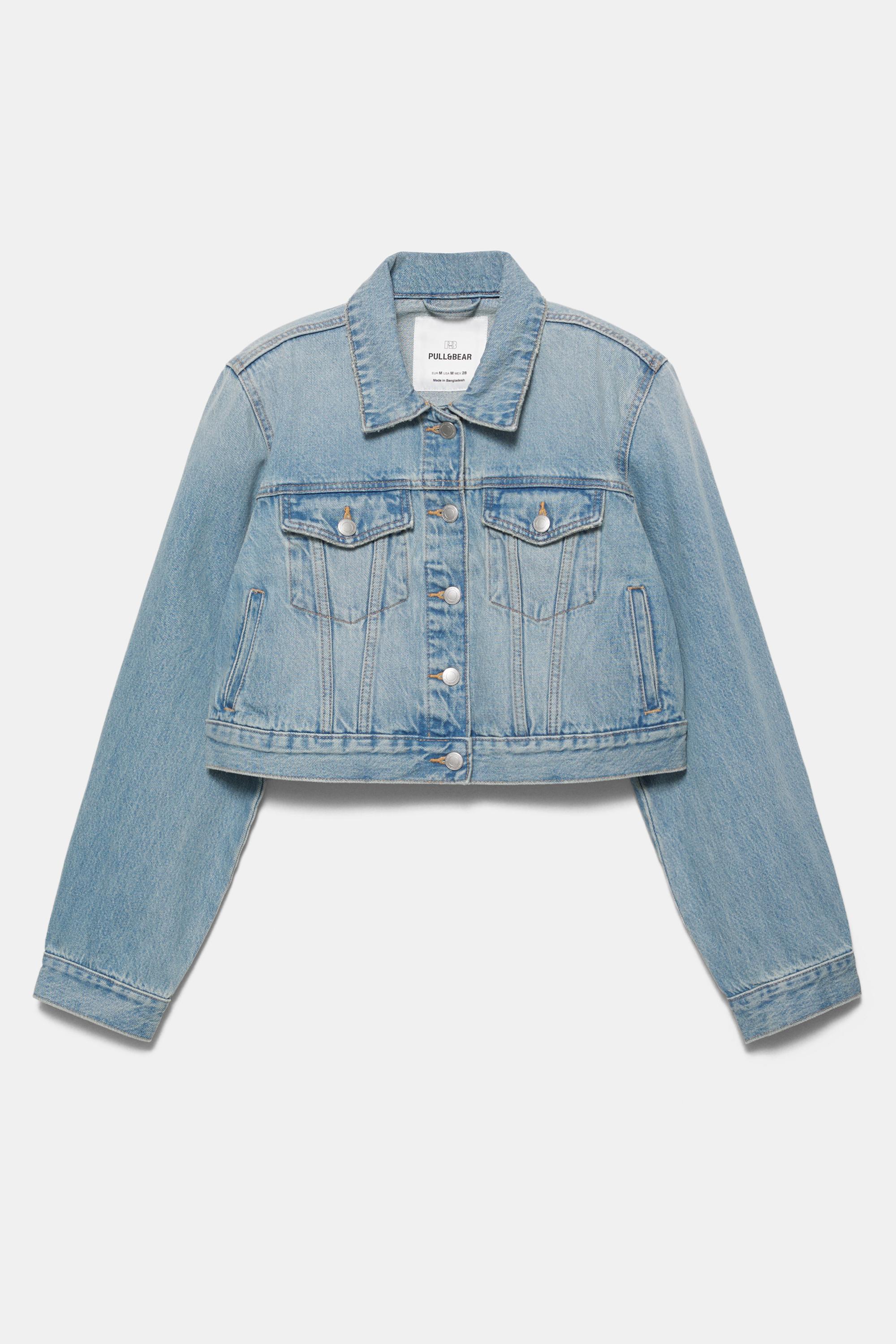 Cropped denim jacket — Pale blue