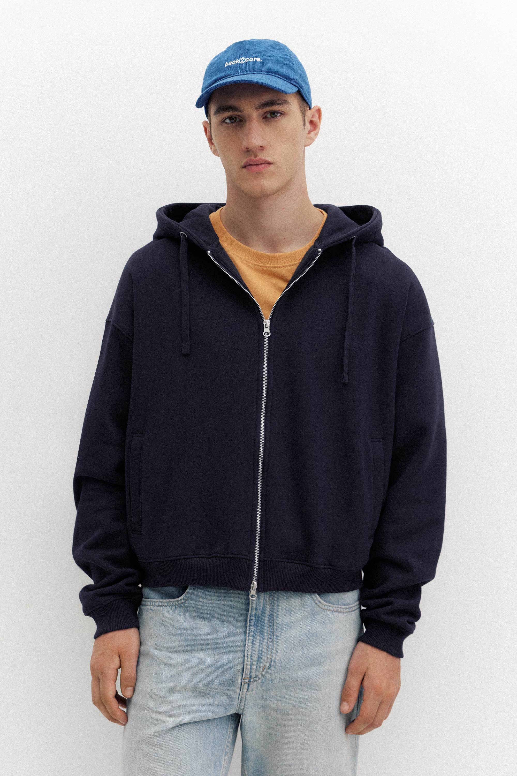 Zip-up hoodie — Navy
