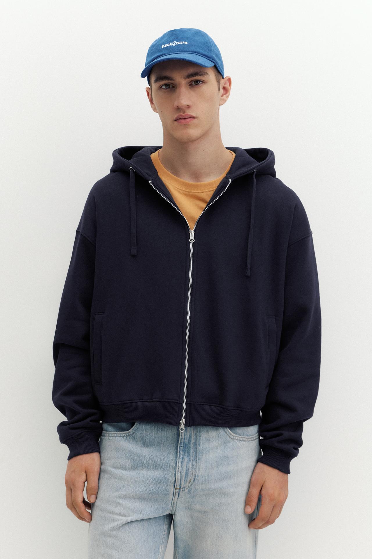 Zip-up hoodie — Navy