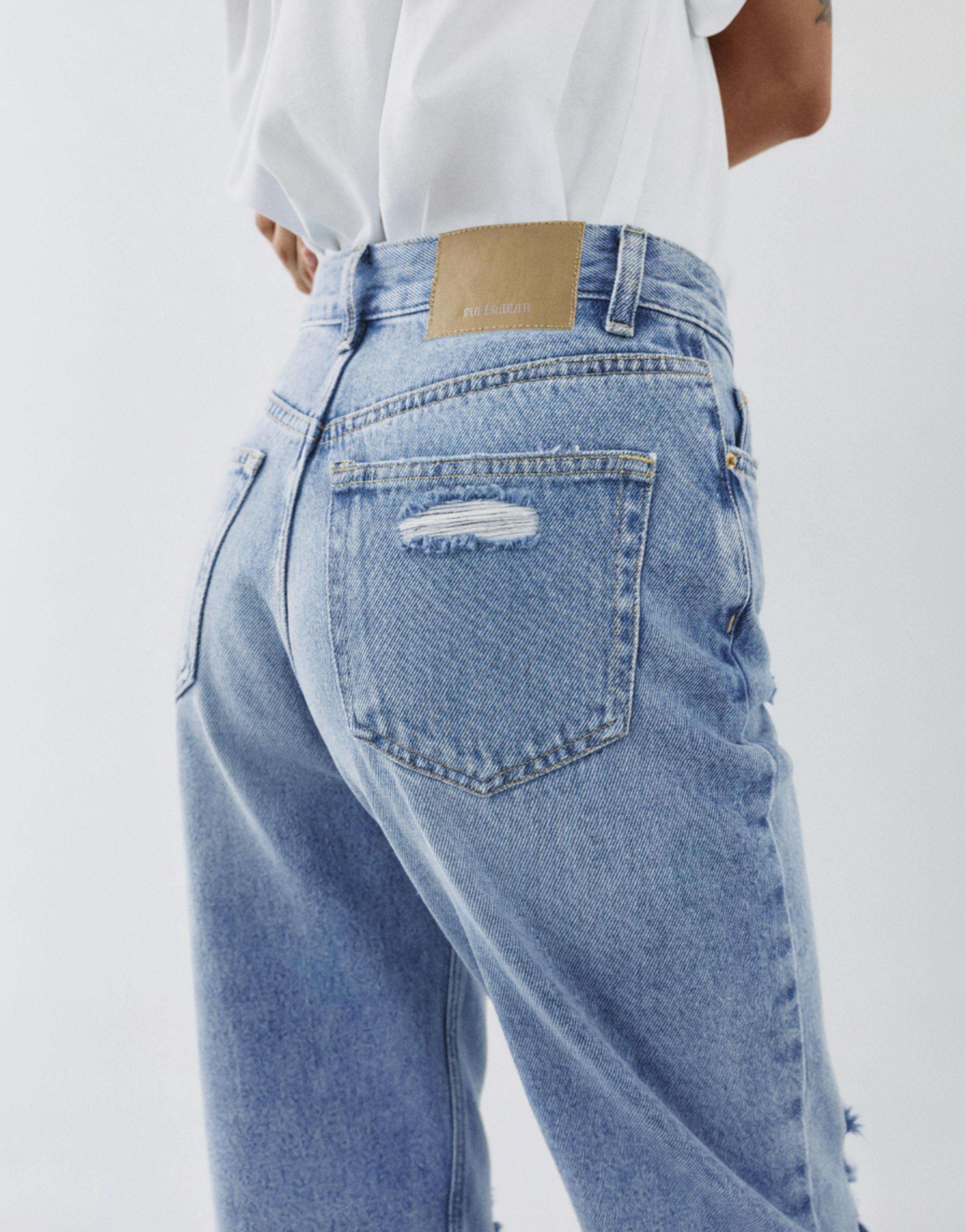 Ripped mom fit jeans — Indigo
