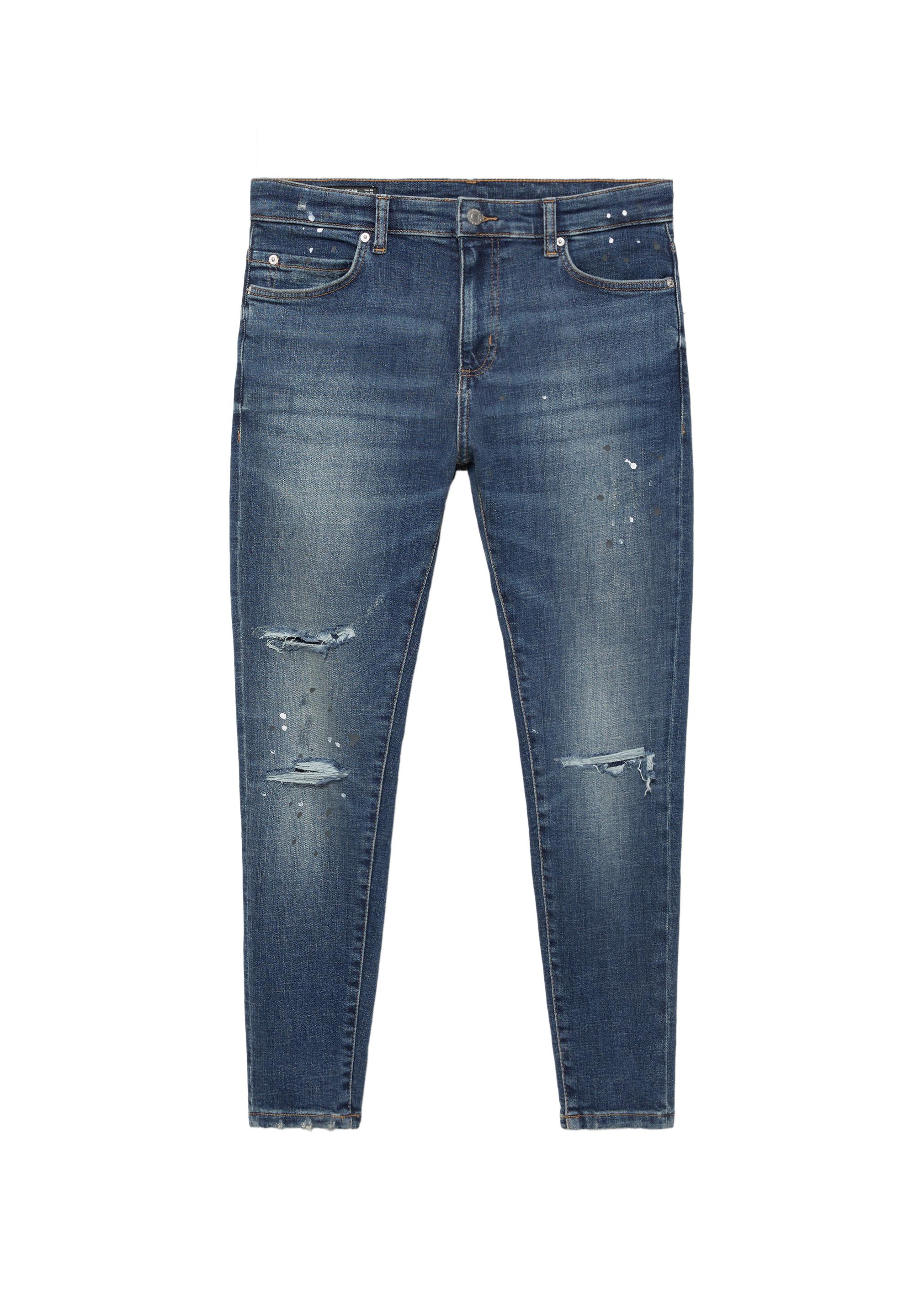Ripped skinny jeans — Medium blue