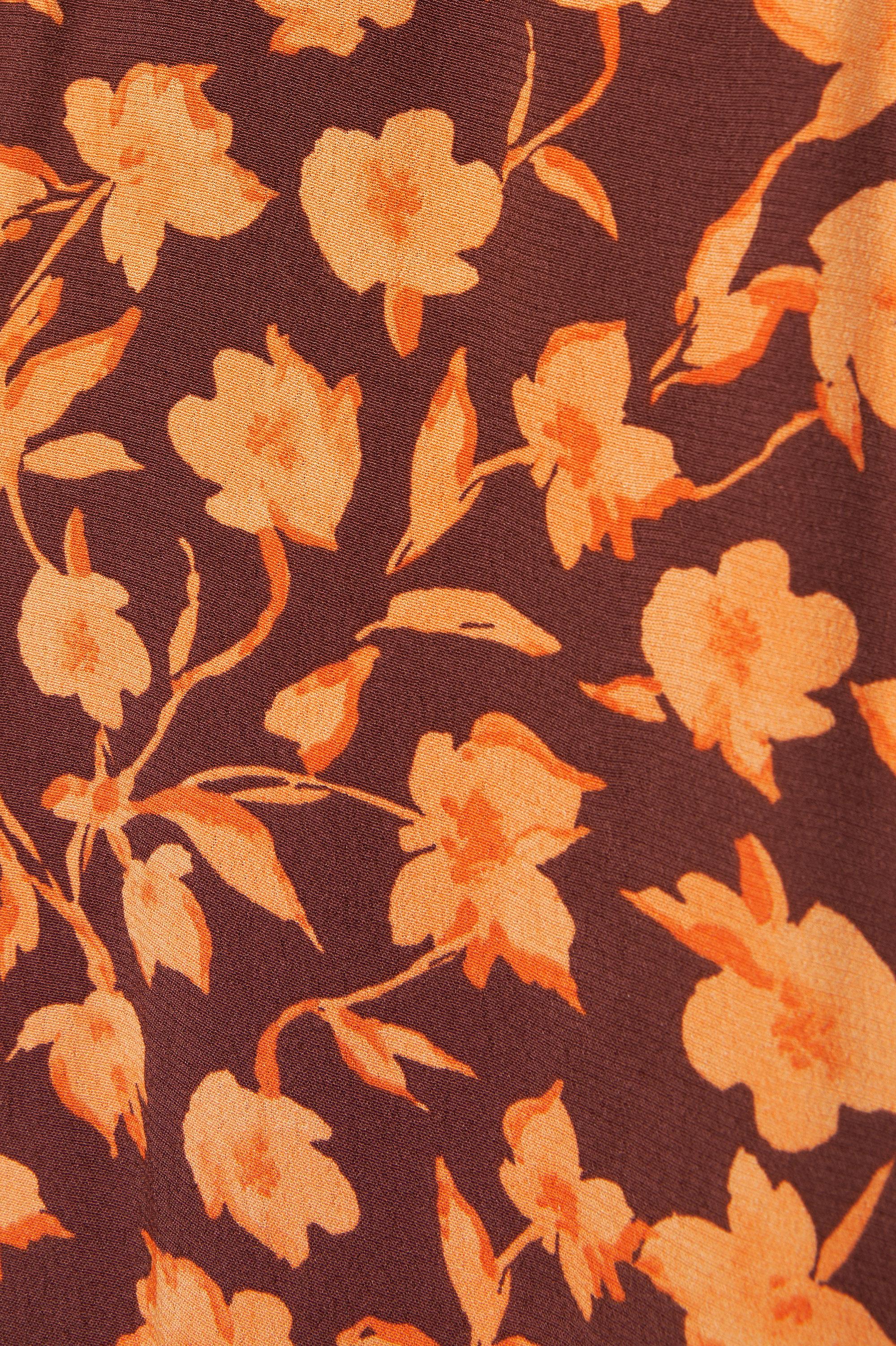 Floral halterneck midi dress — Brown