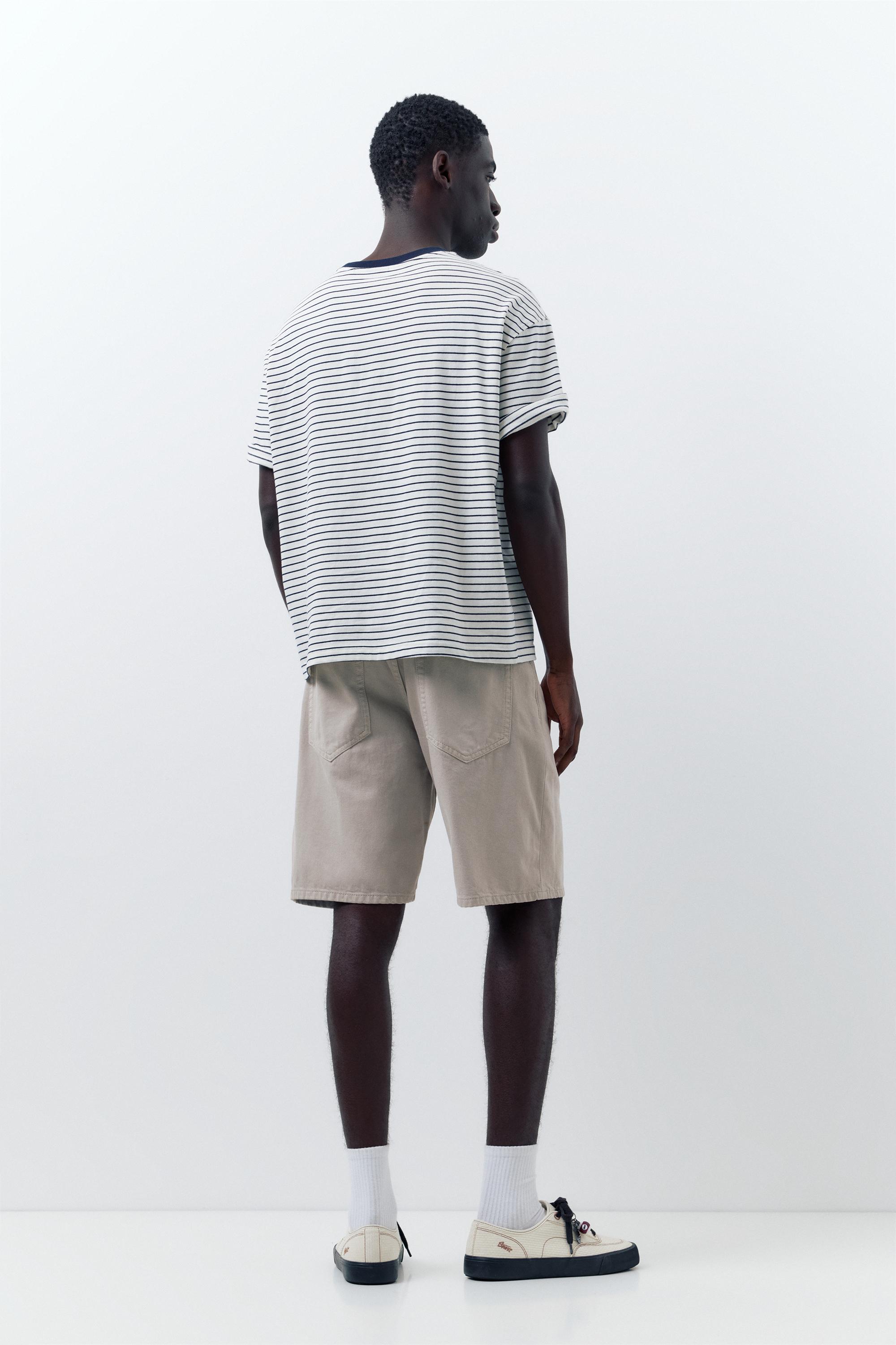 Standard denim Bermuda shorts — Pale grey