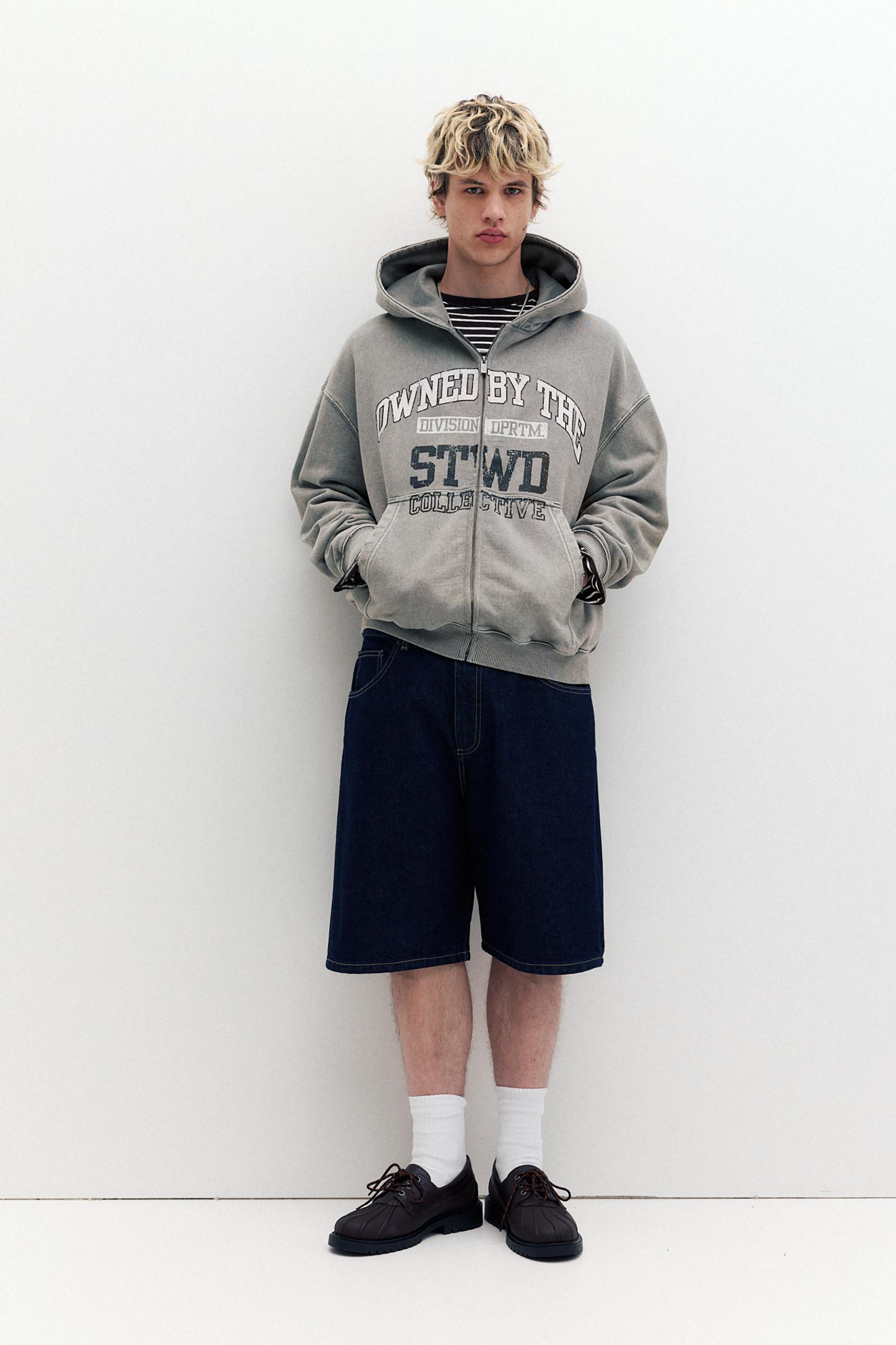 STWD fermuarlı kapüşonlu sweatshirt - Görsel 20