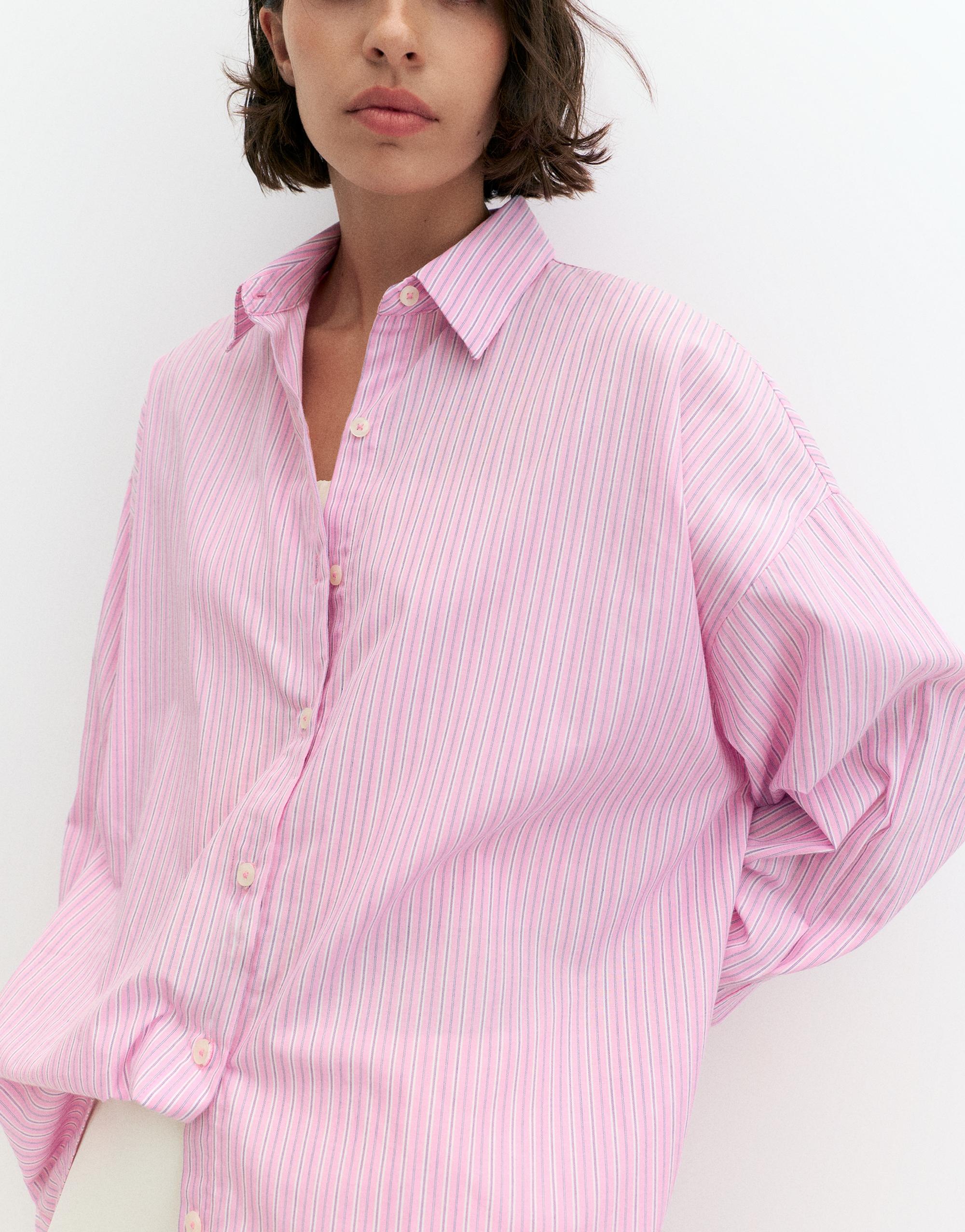 Striped oversized shirt — Pink