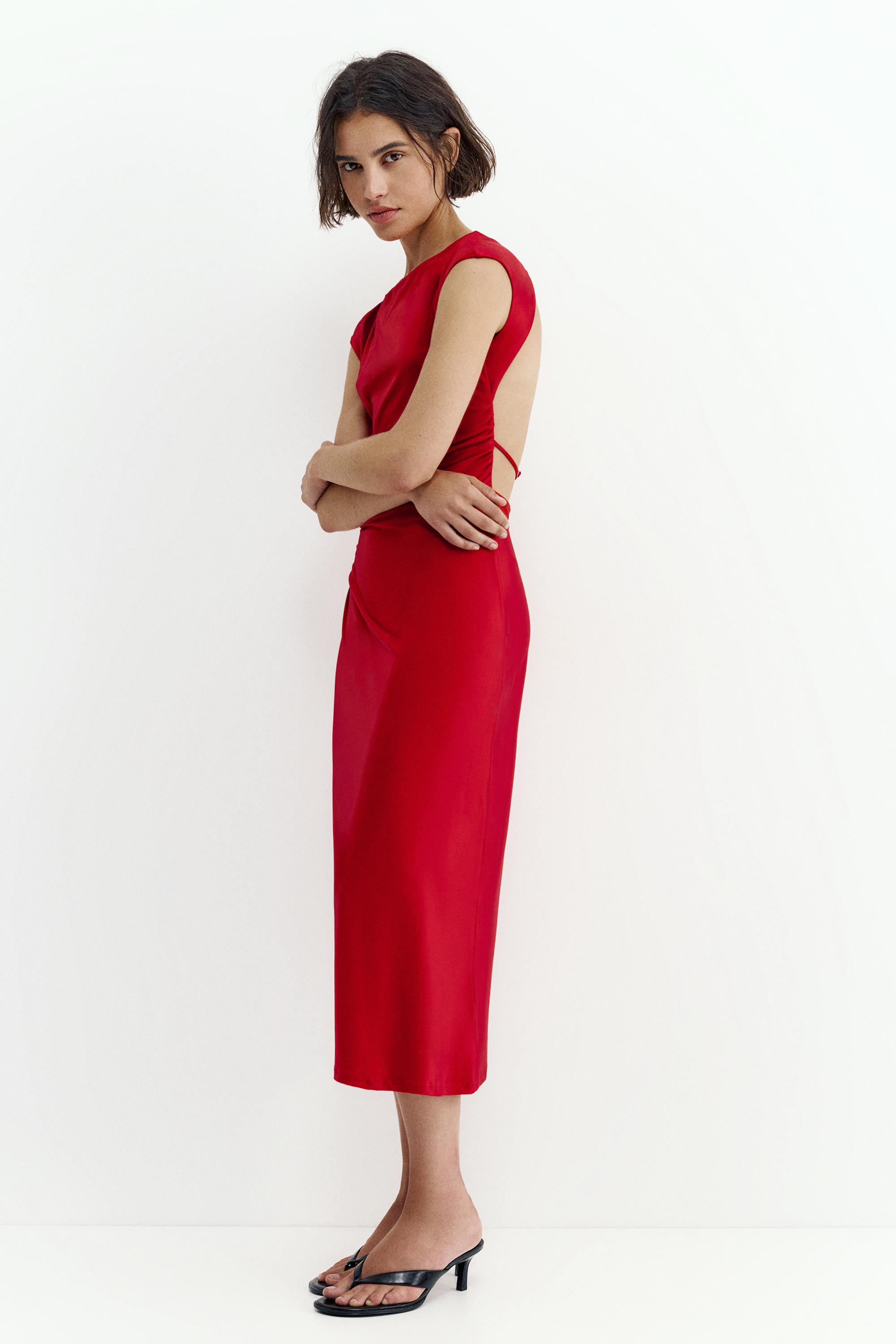Open back midi dress — Strawberry