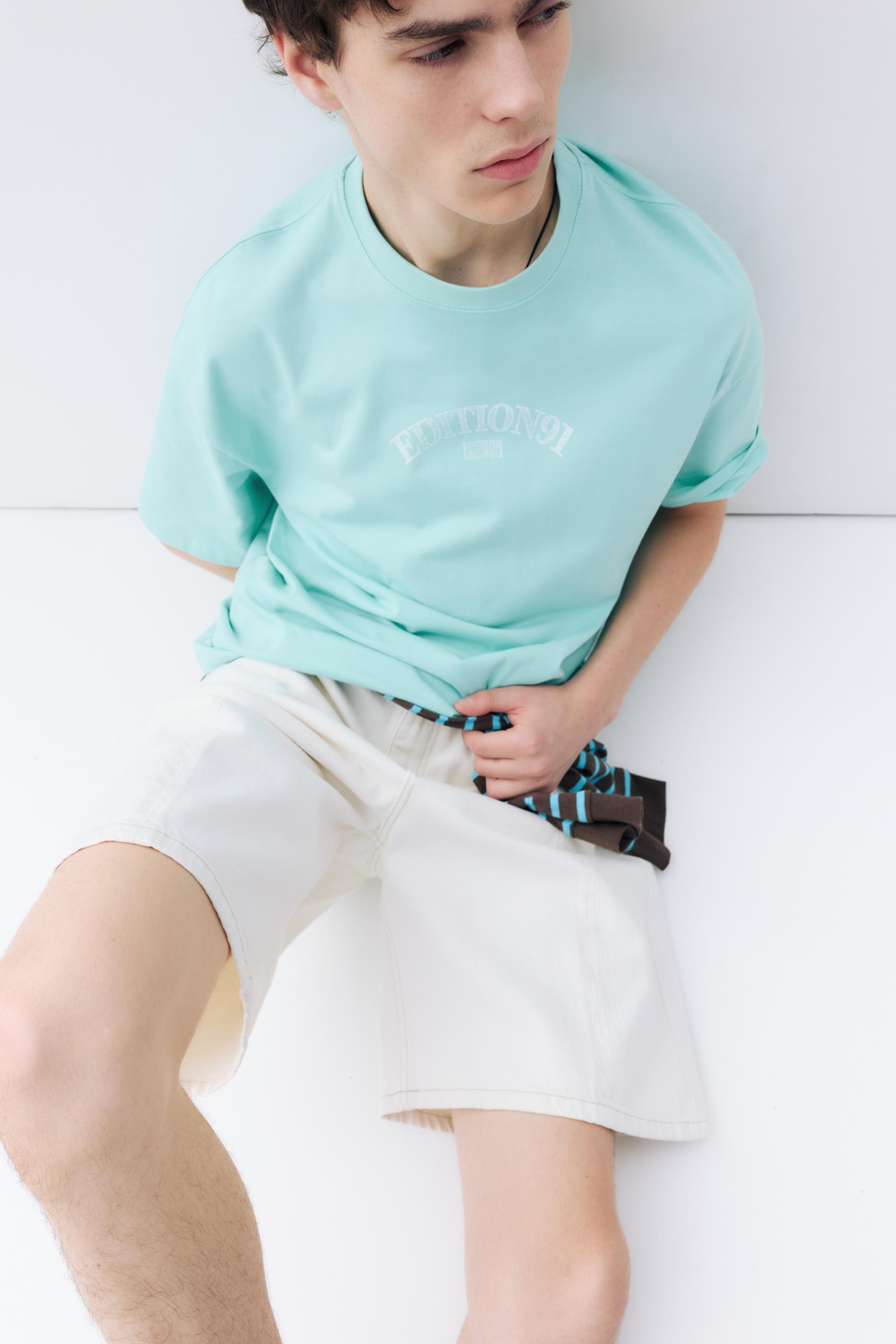 STWD boxy T-shirt — Turquoise