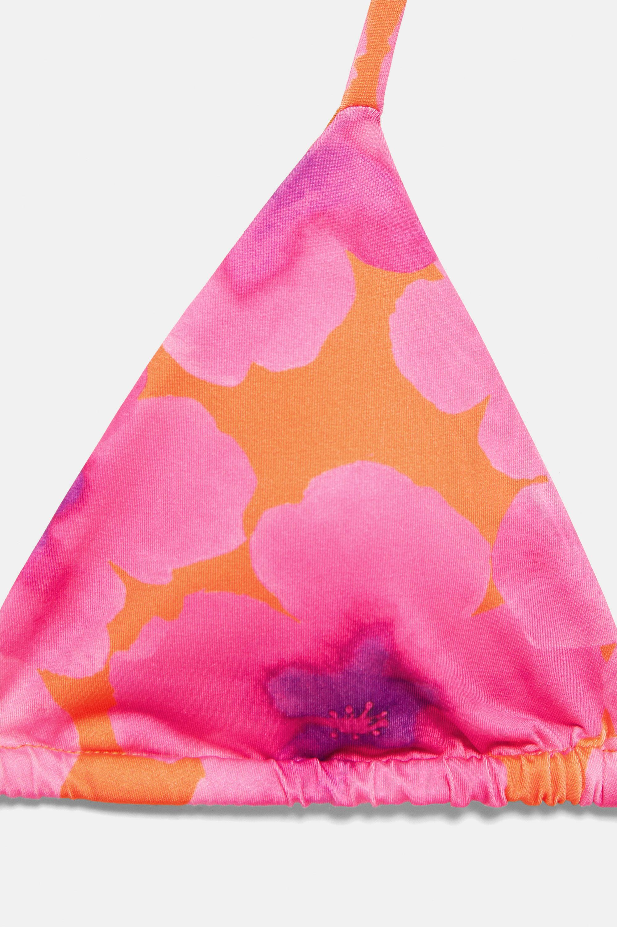 Floral bikini top — Fuchsia