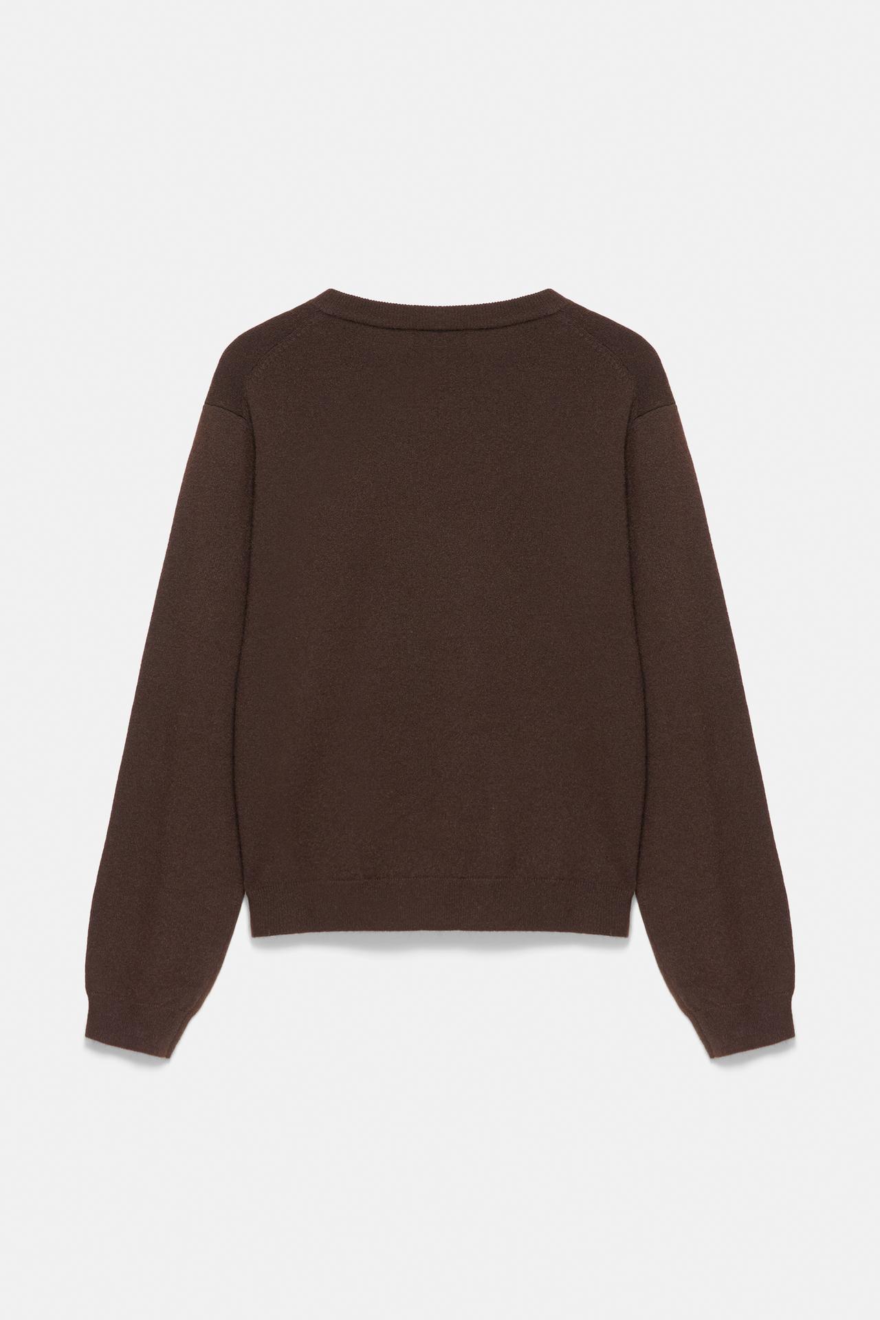 Basic soft knit jumper — Brown