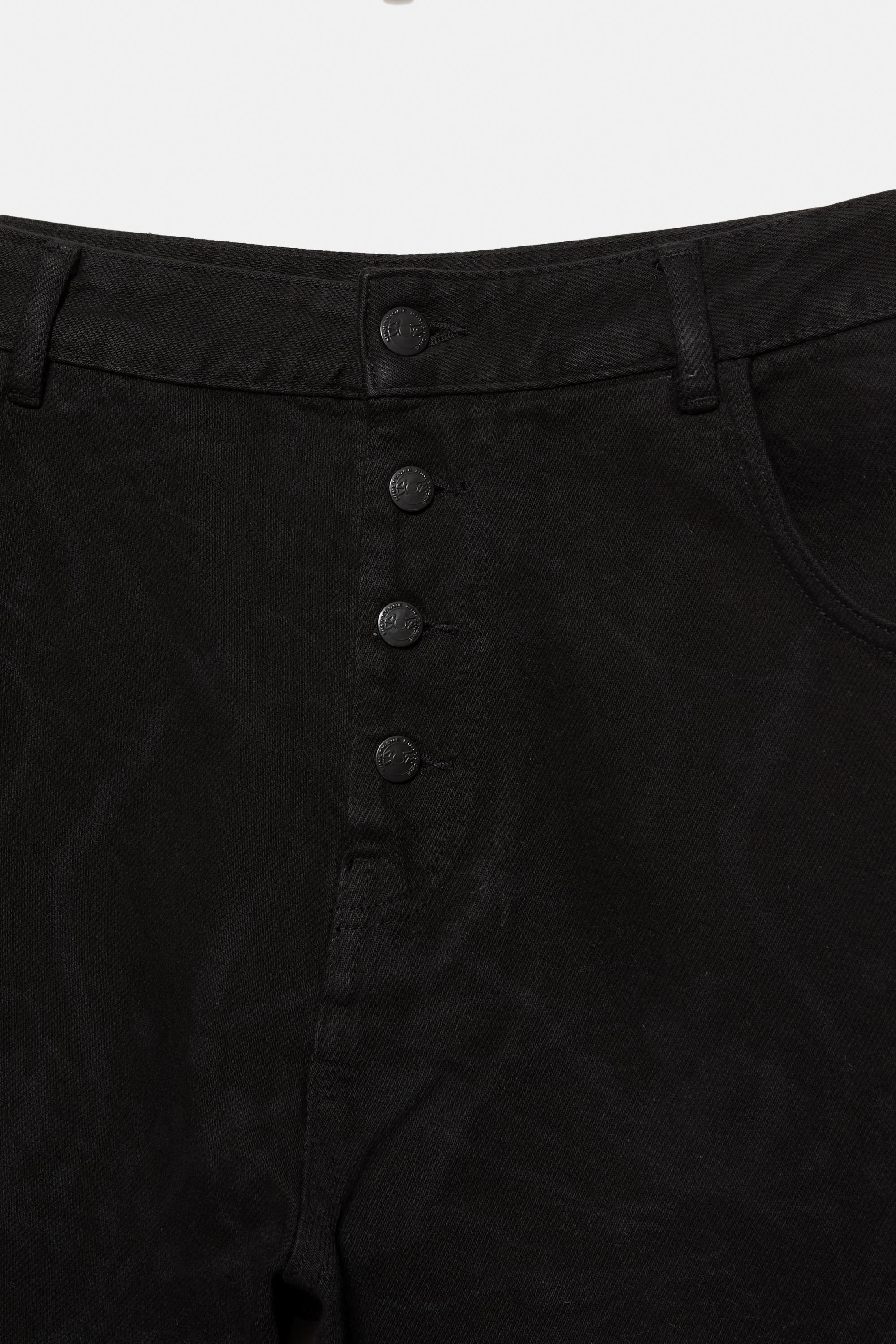 Laser print baggy jeans — Black