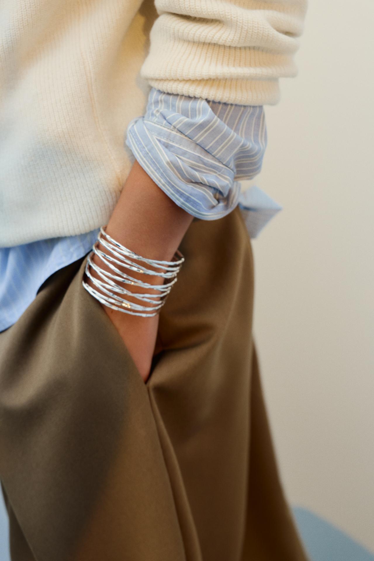Multi-strand arm cuff — Silver