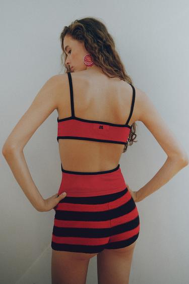 Red strappy cut-out top — Red 2
