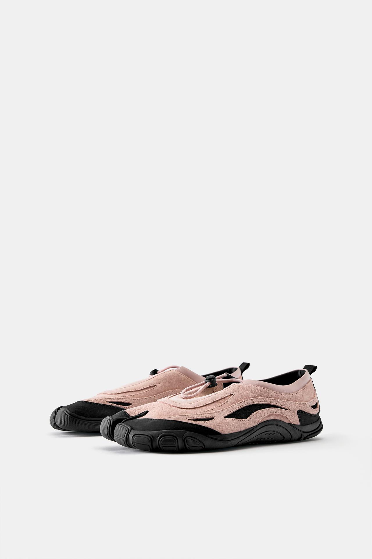 Often leather tabi trainers — Pink