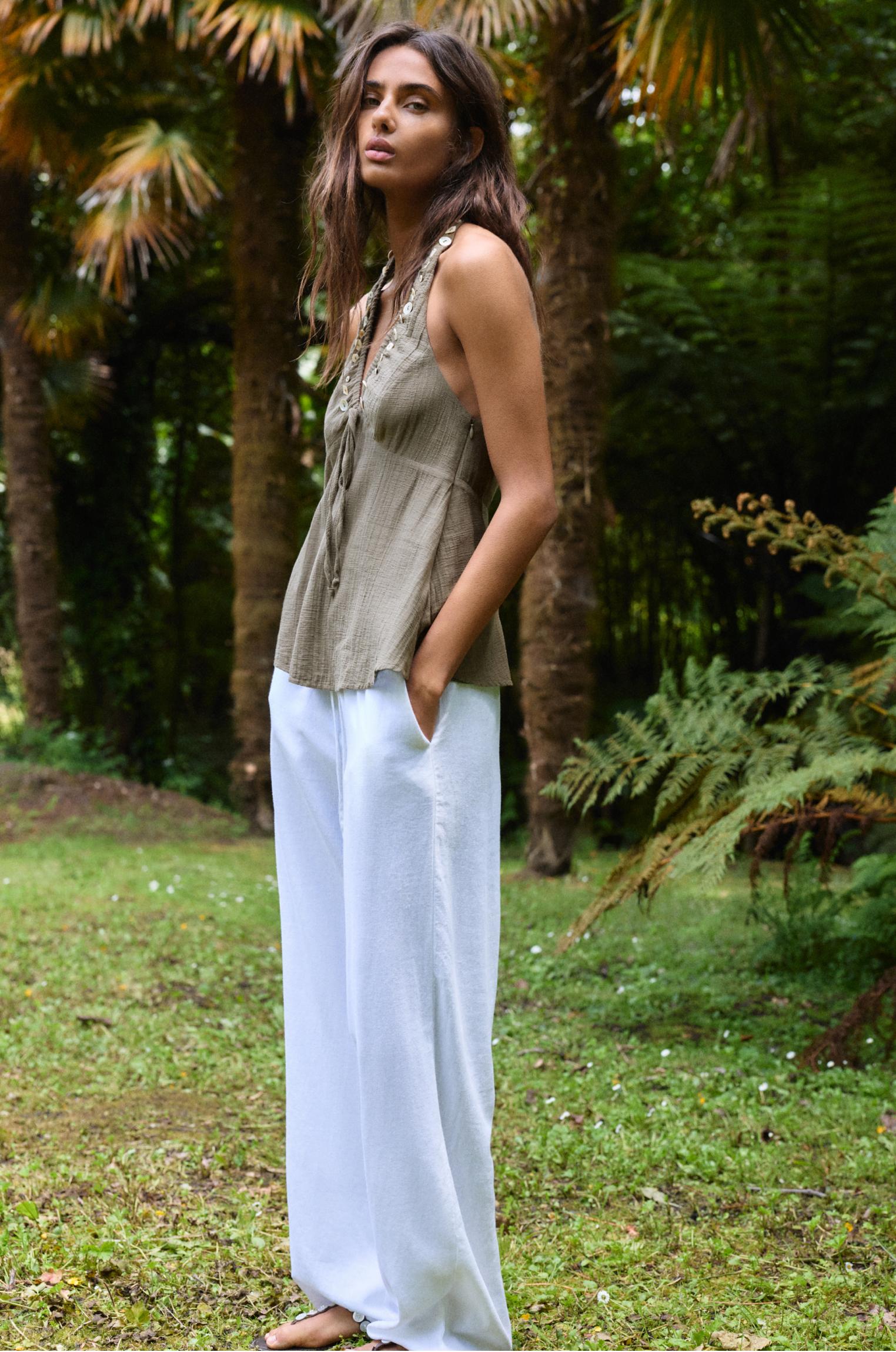 Flowy sarong trousers — Vanilla