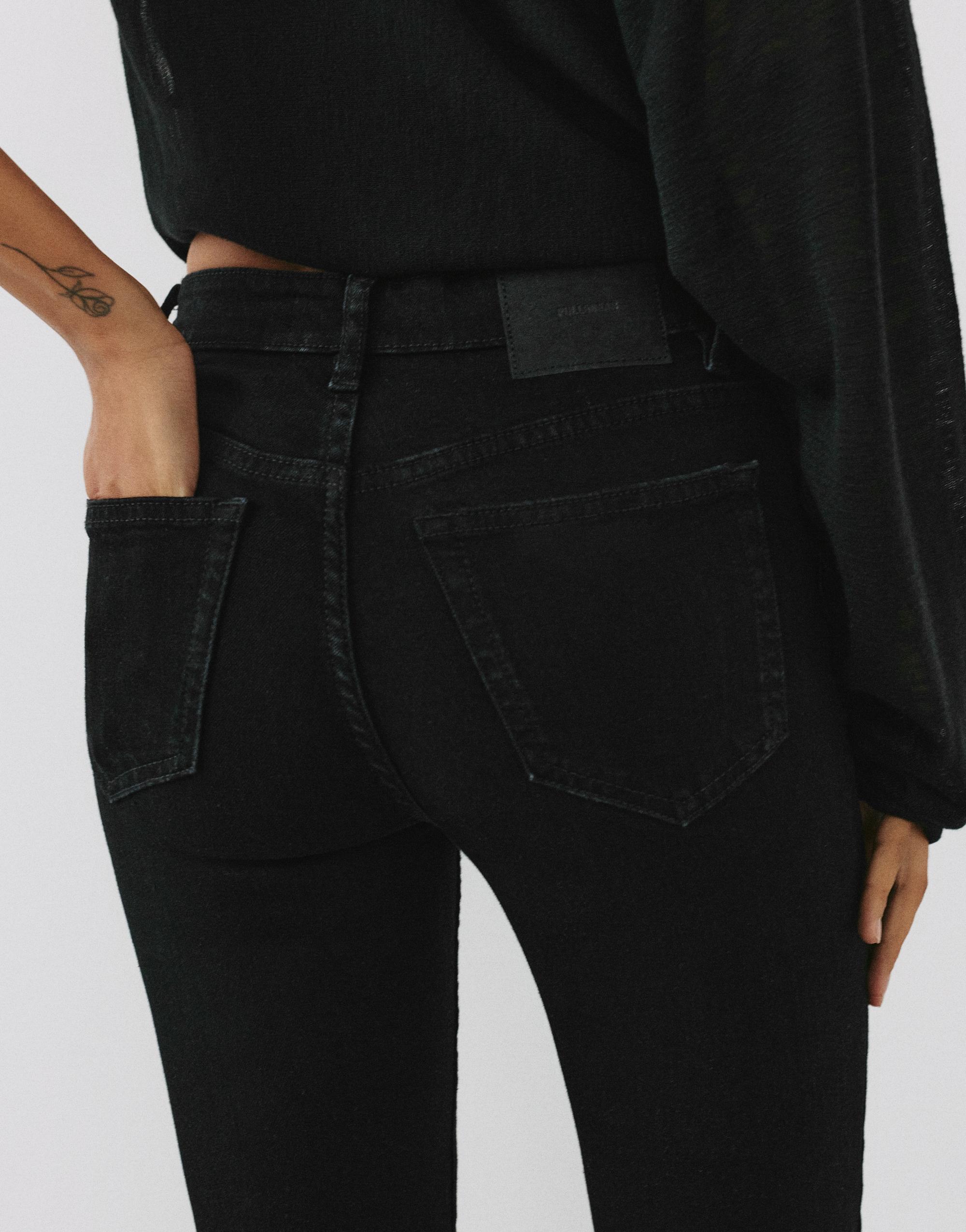 Skinny flared jeans — Black marl