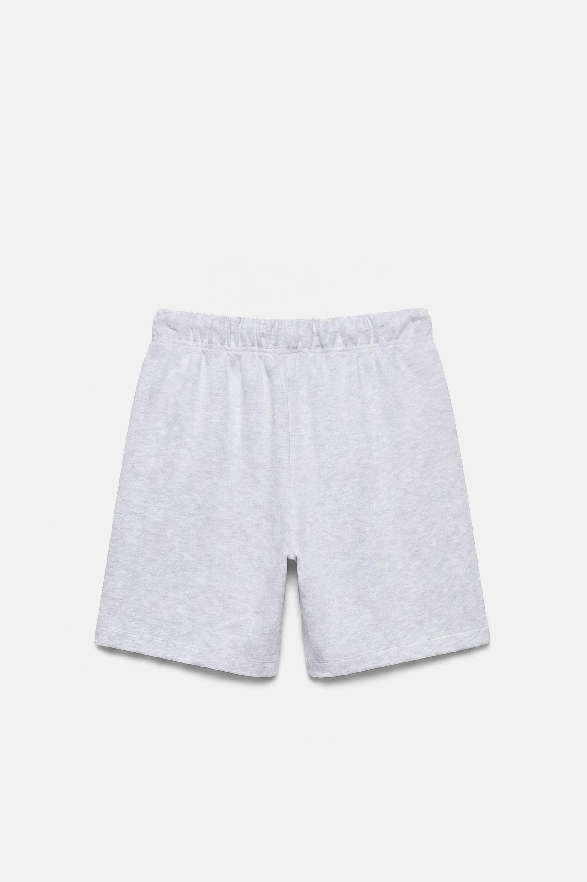 Bermuda shorts with elasticated waistband — Grey marl