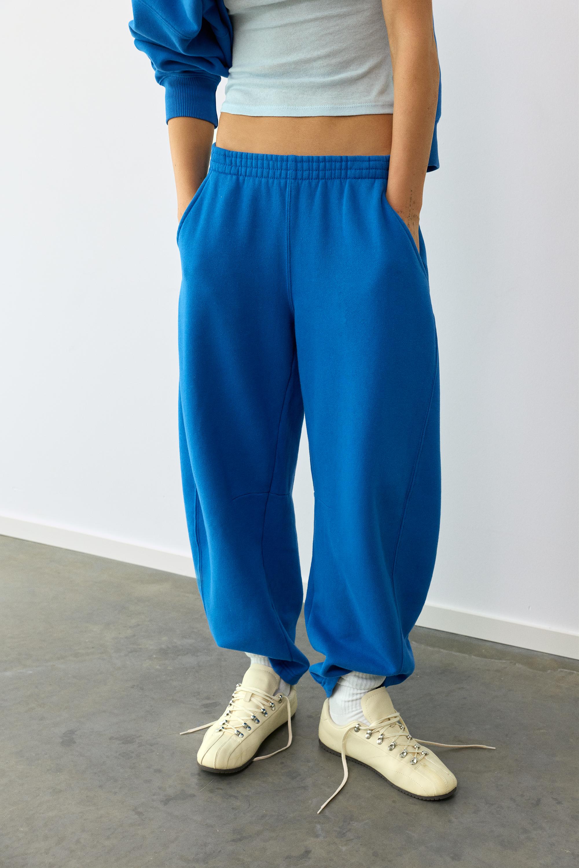 Barrel-leg joggers — Deep blue