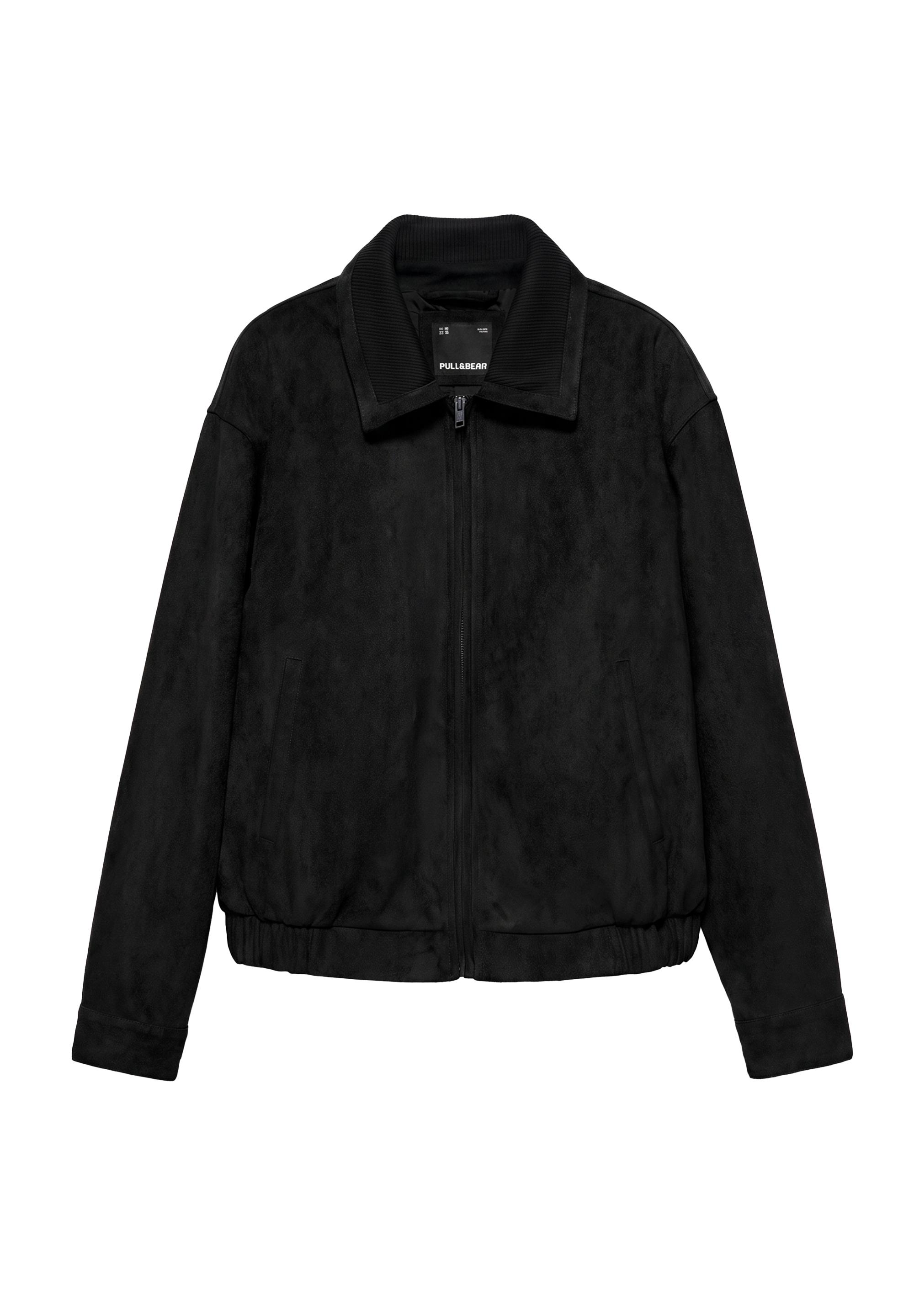 Faux suede jacket — Black