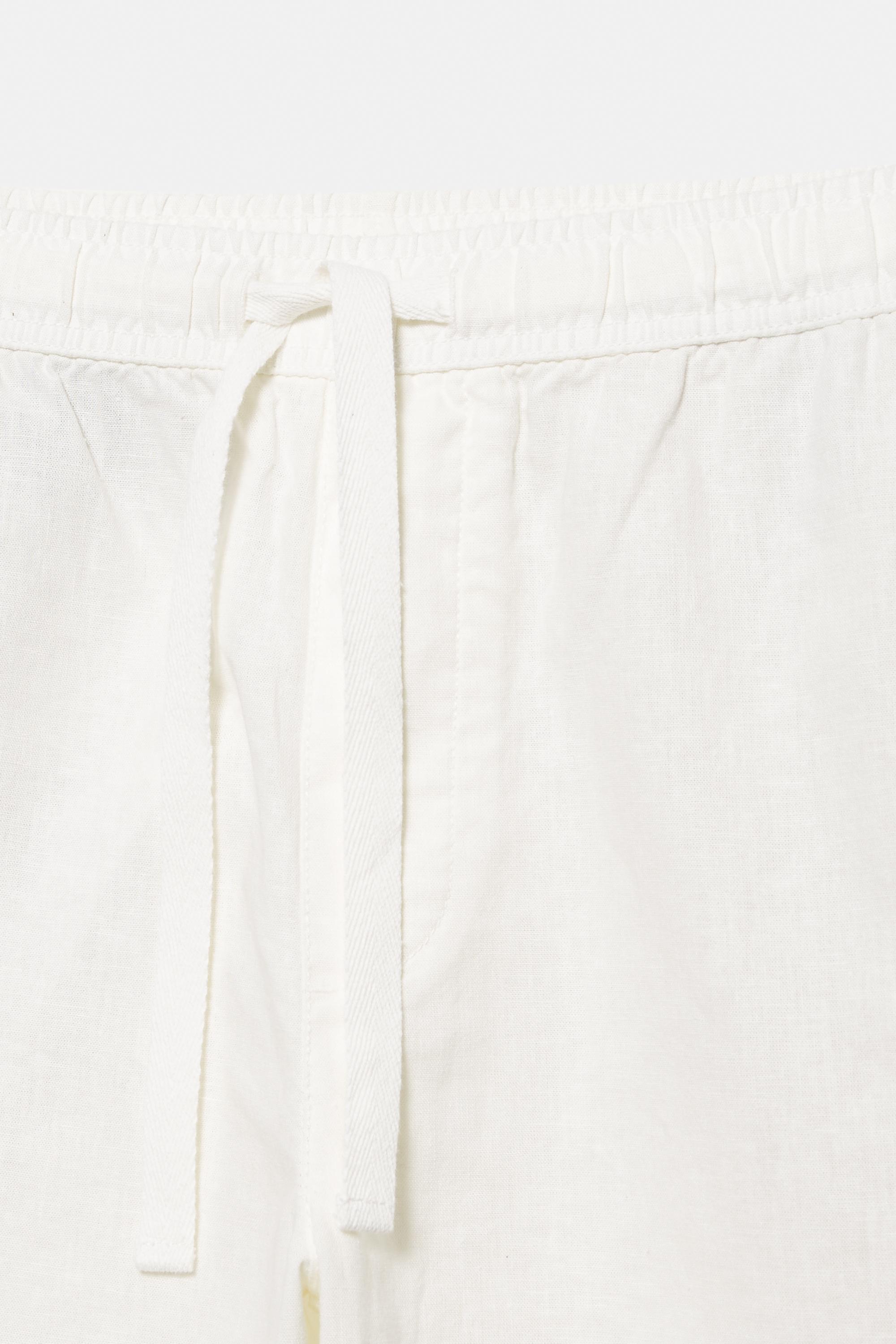 Linen blend jogger trousers — White