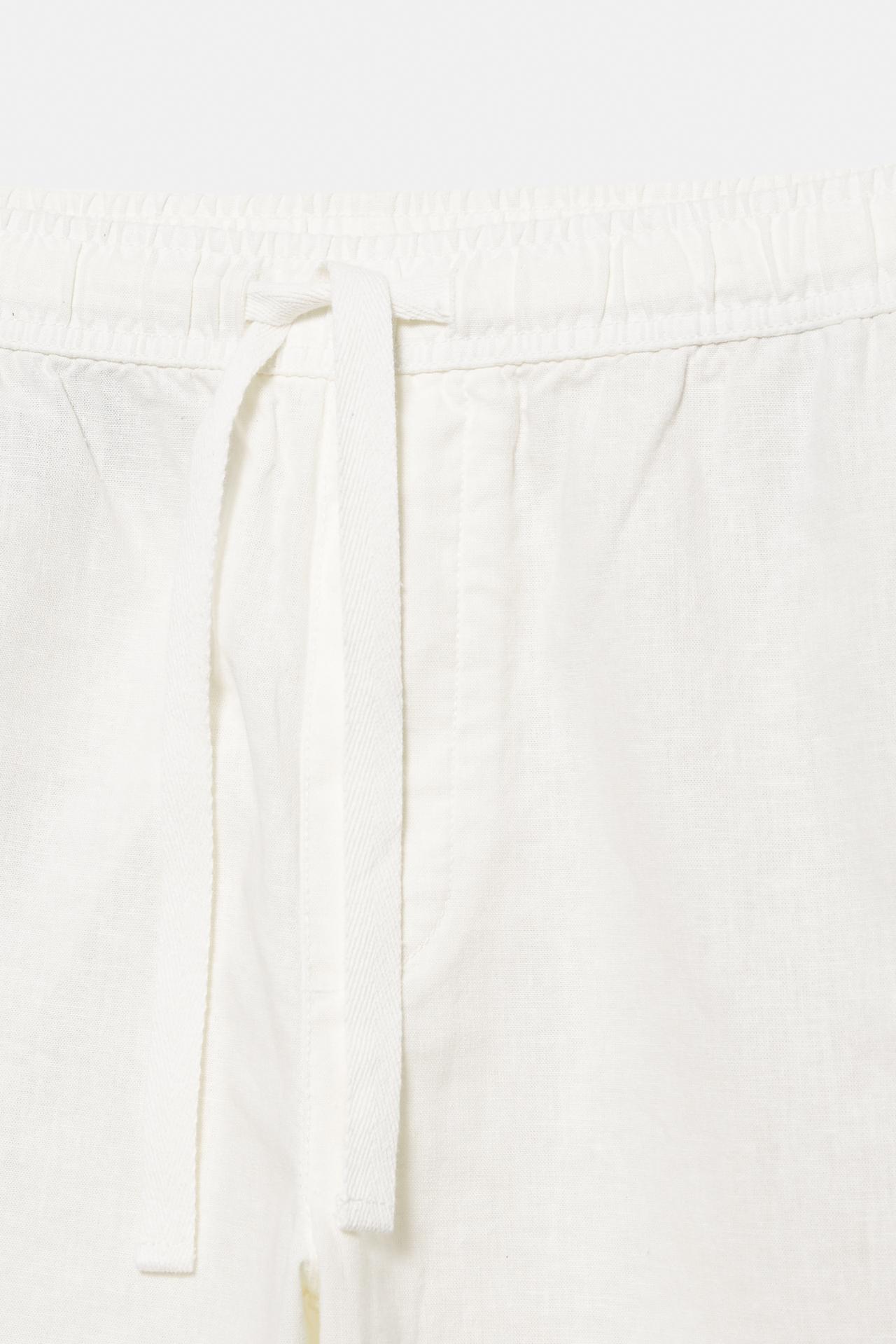 Linen blend jogger trousers — White