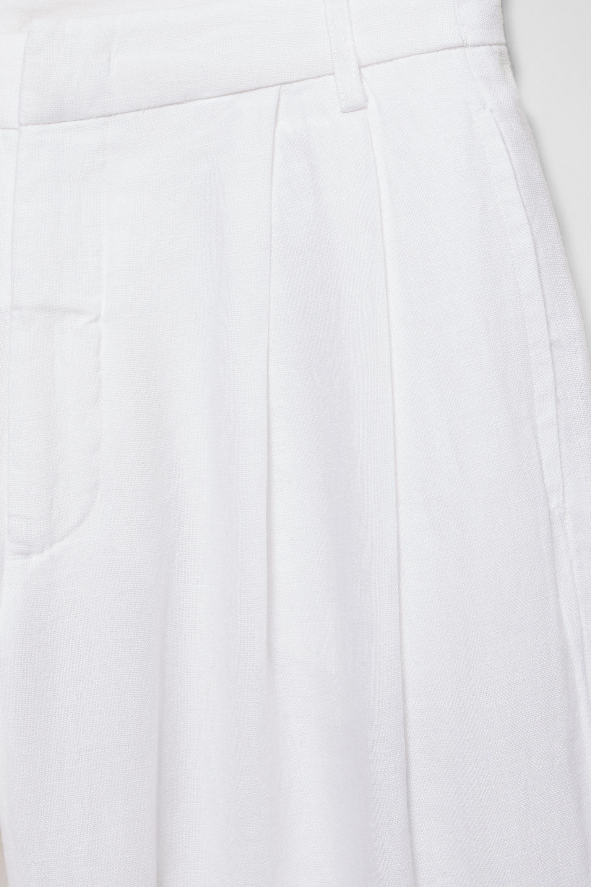 Wide-leg 100% linen trousers — White