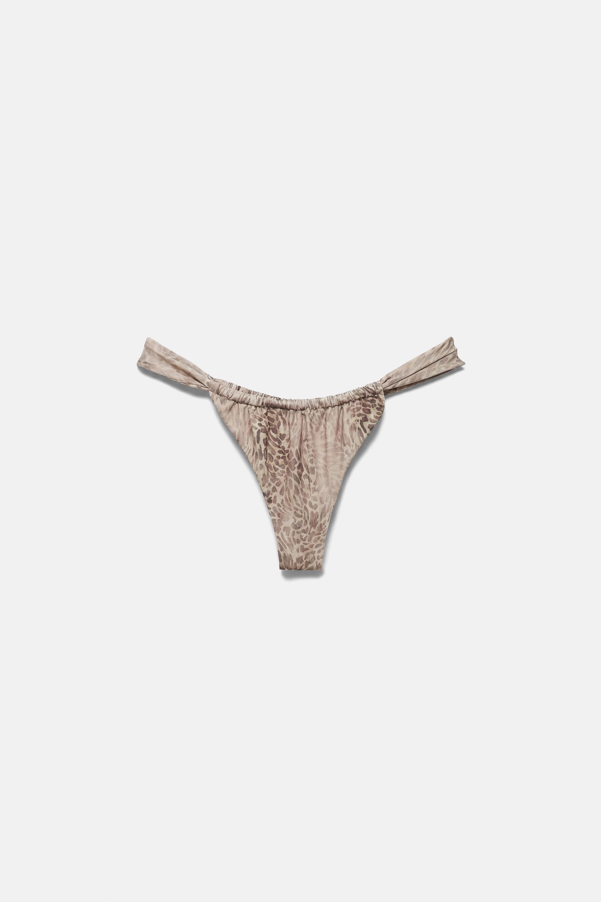 Büzgülü leopar desenli bikini altı - Görsel 5