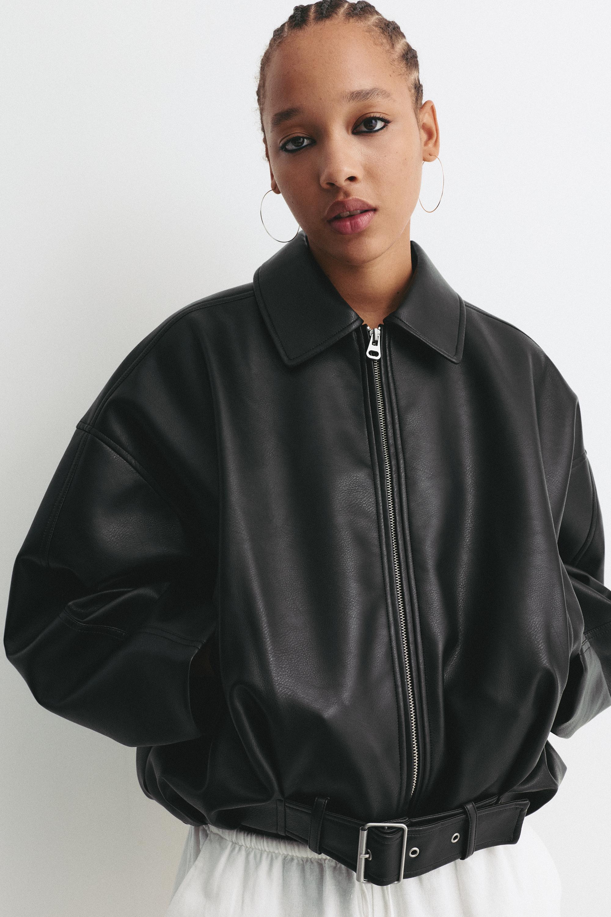 Suni deri balon ceket - Görsel 16