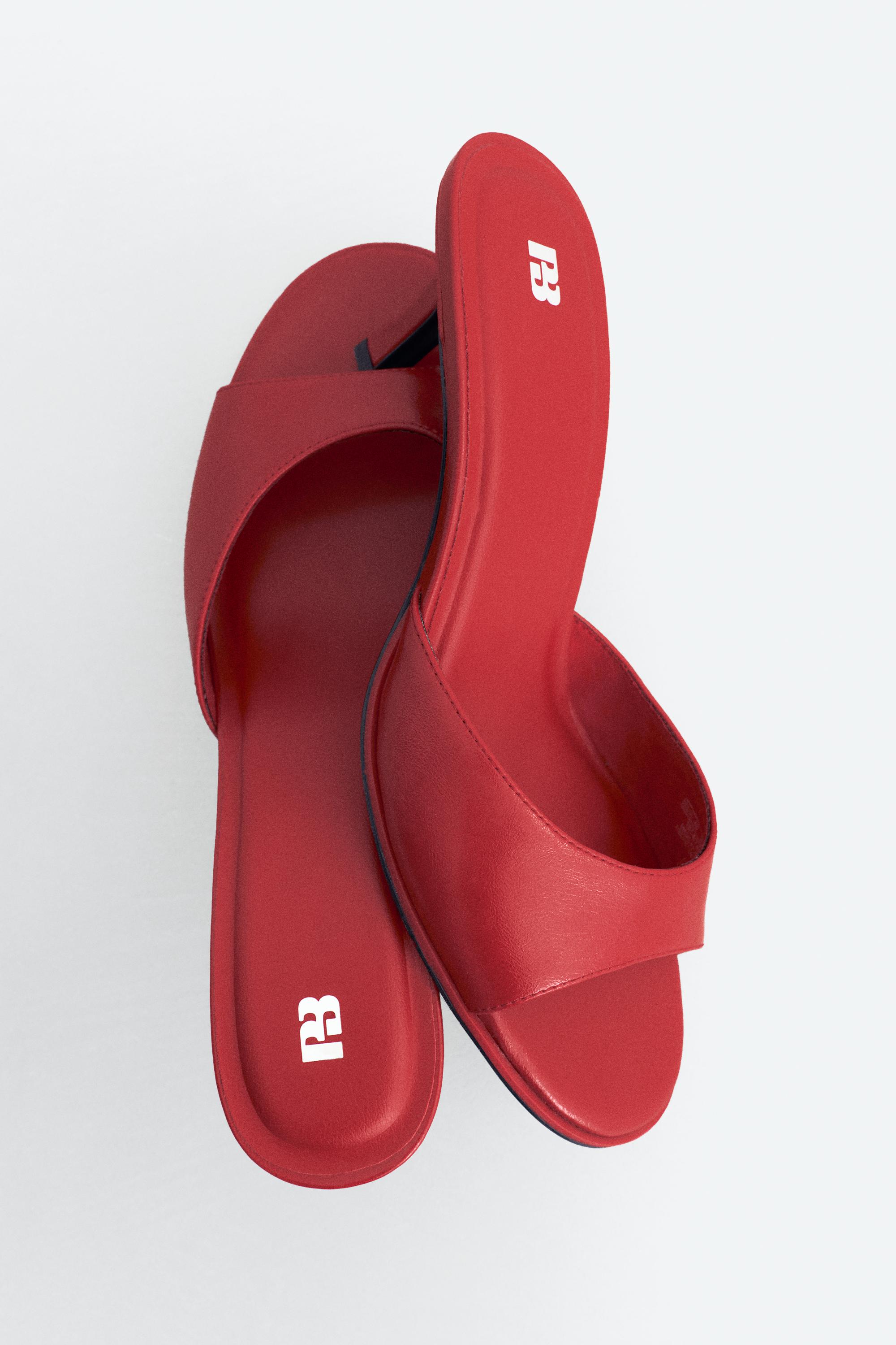 Mule high-heel sandals — Red