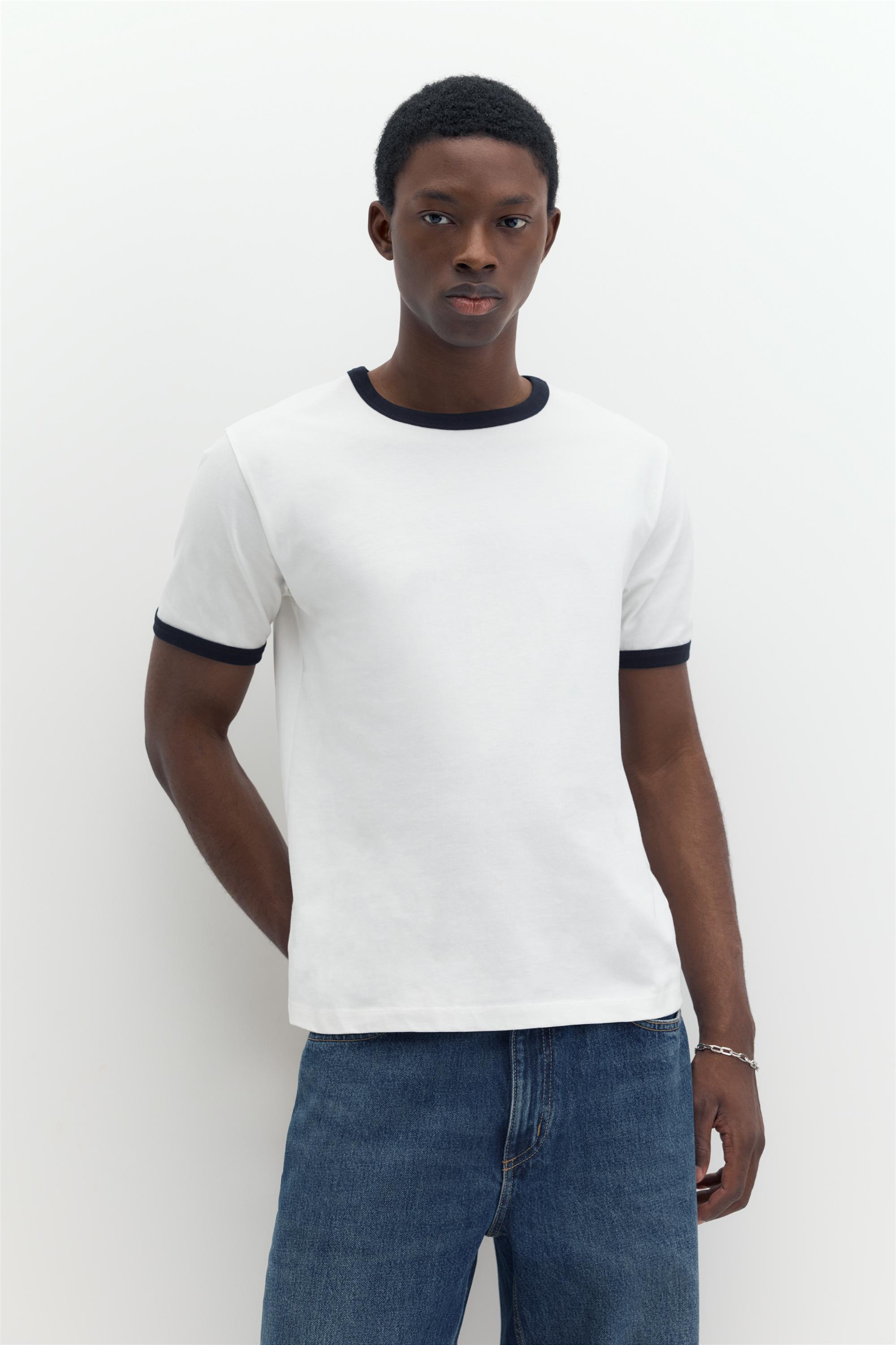 Contrast trim T-shirt — Off white
