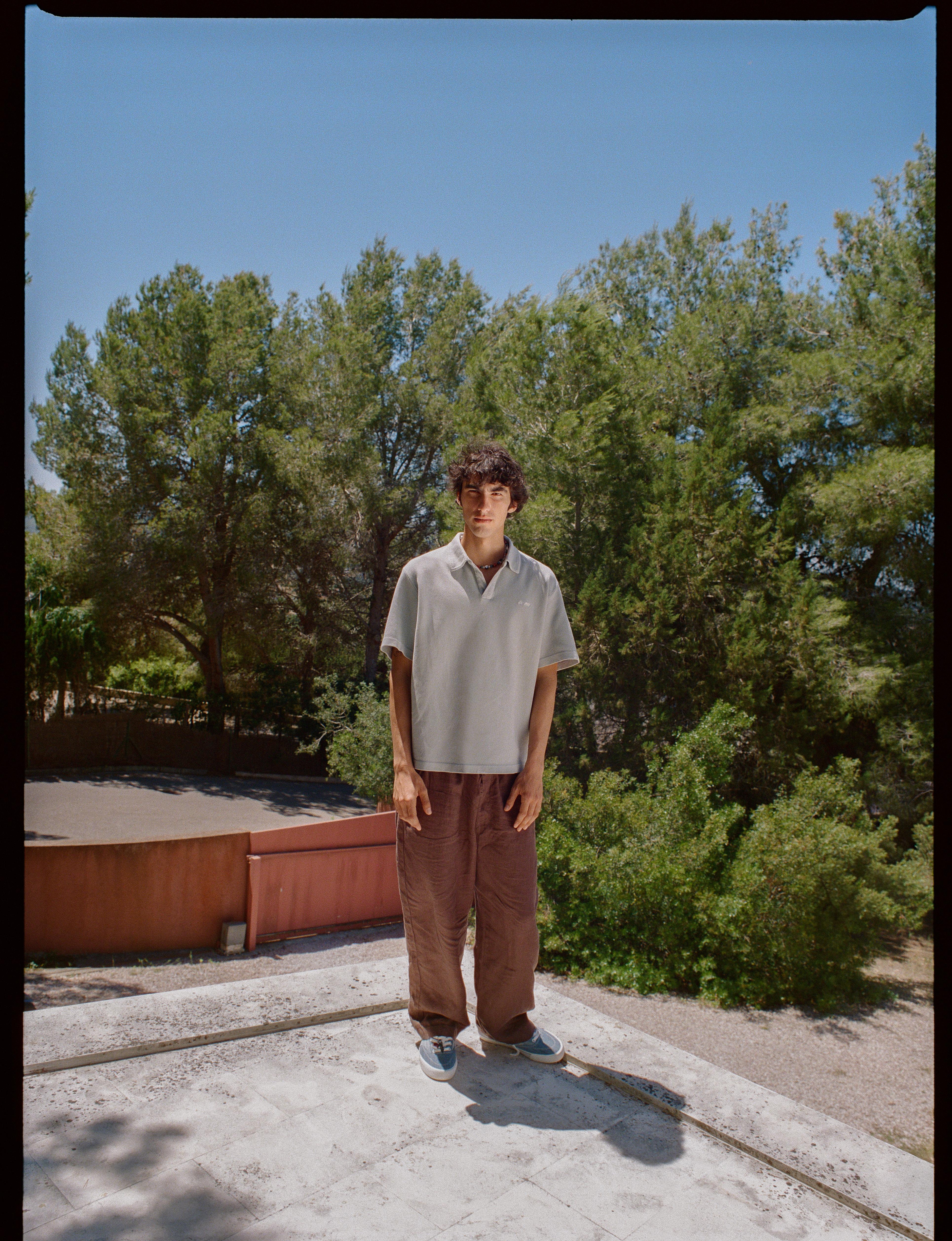 100% linen jogger trousers — Brown