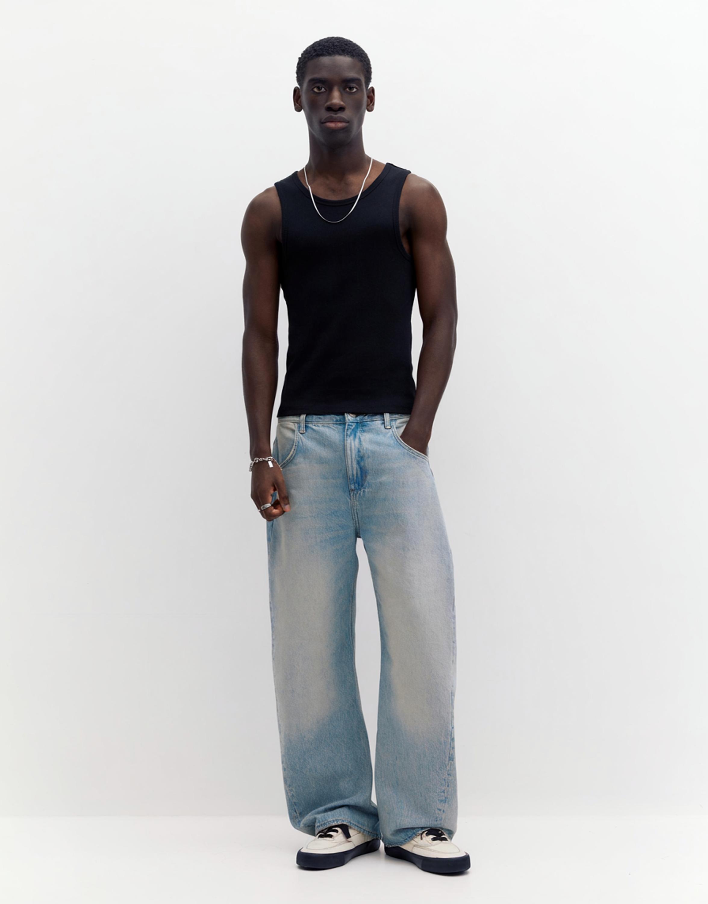 Ribbed tank top — Black