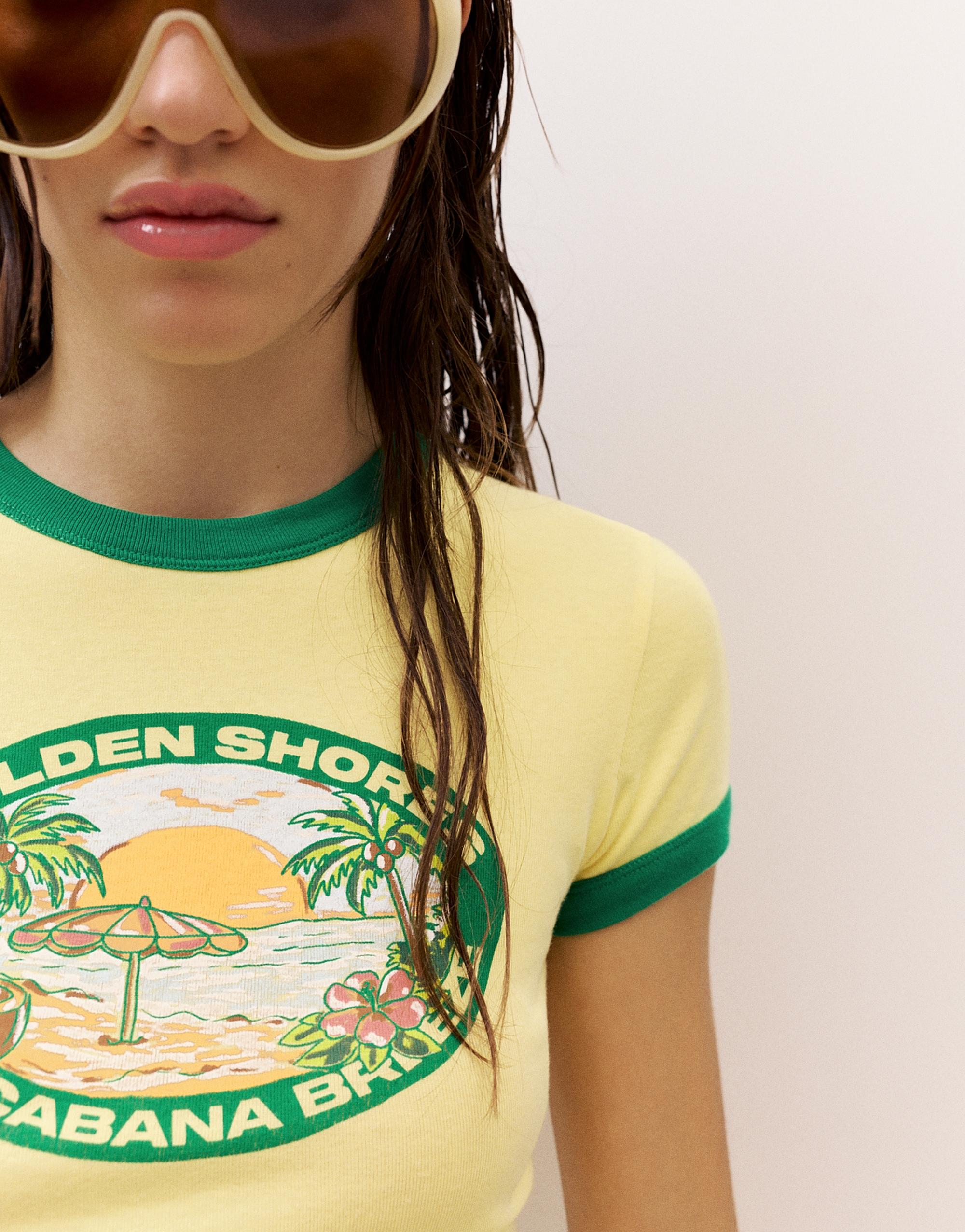 Yellow Copacabana graphic T-shirt — Yellow