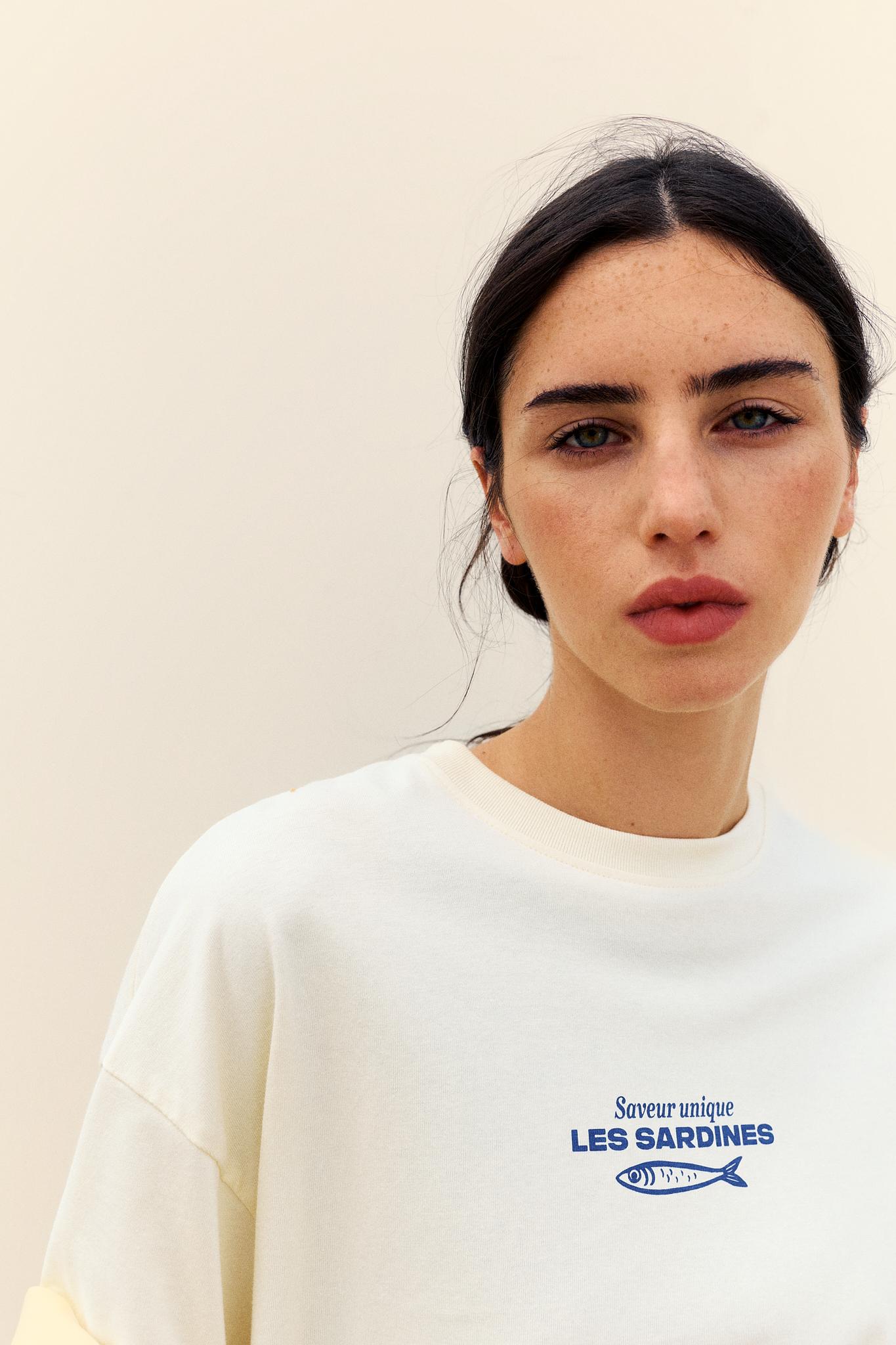 Oversize sardine graphic T-shirt — Yellow