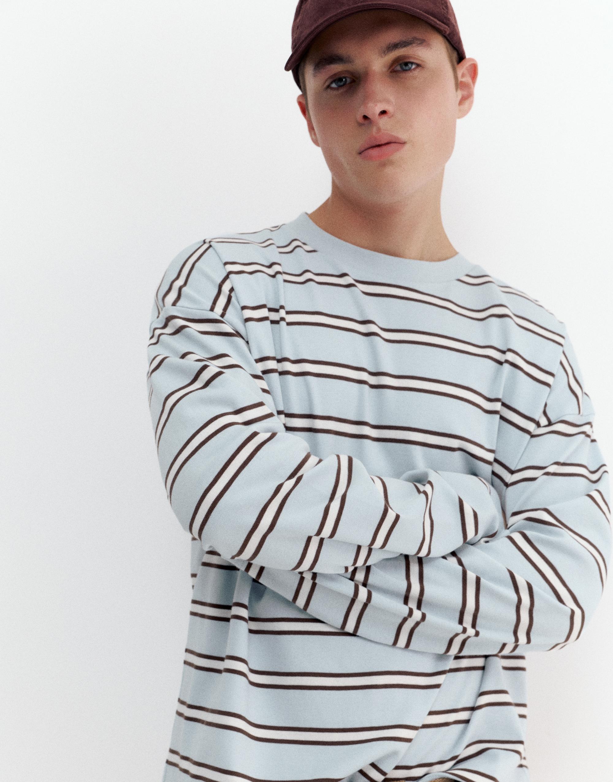Uzun kollu çizgili t-shirt - Görsel 6