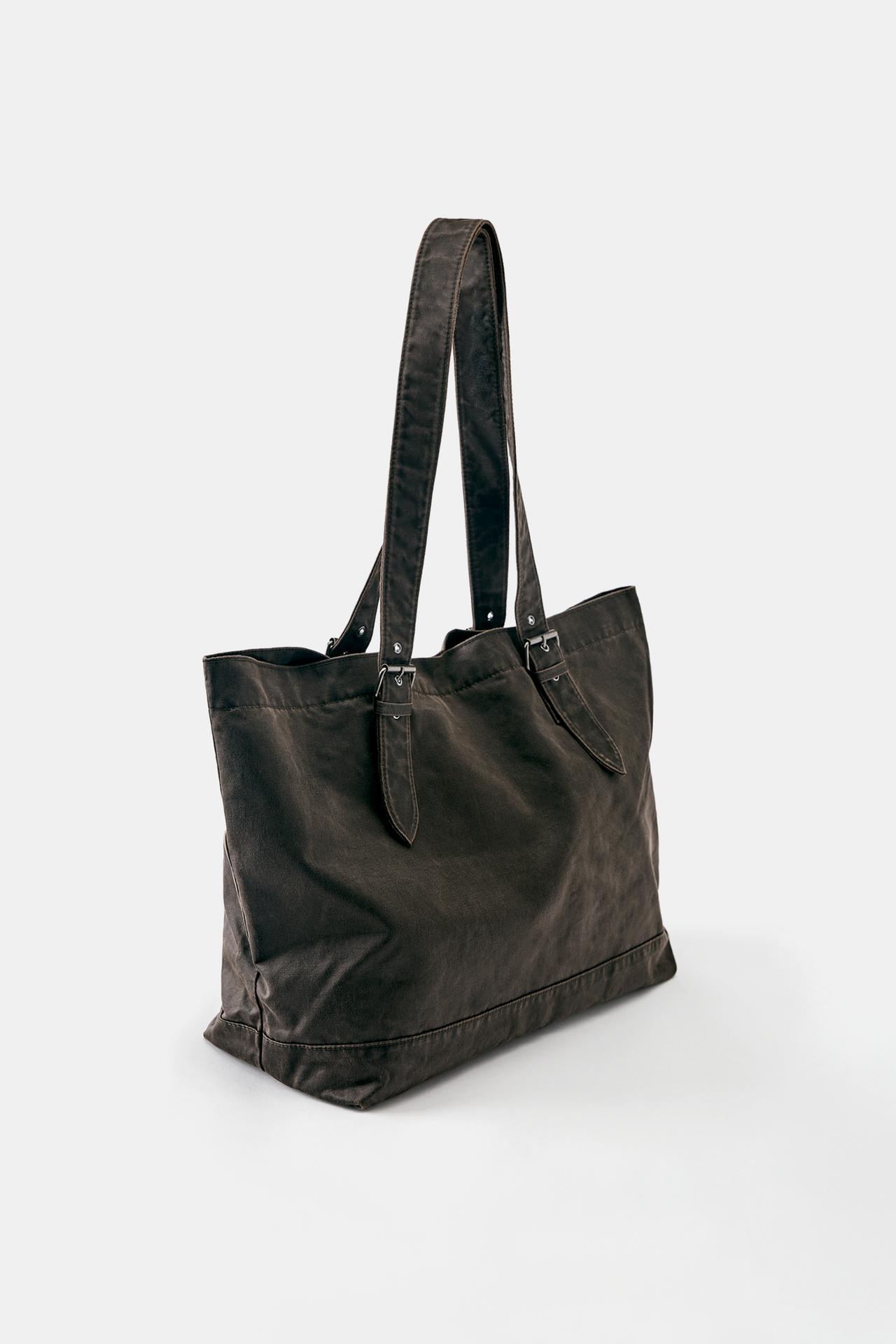 Waxed suede shopper bag — 1-707