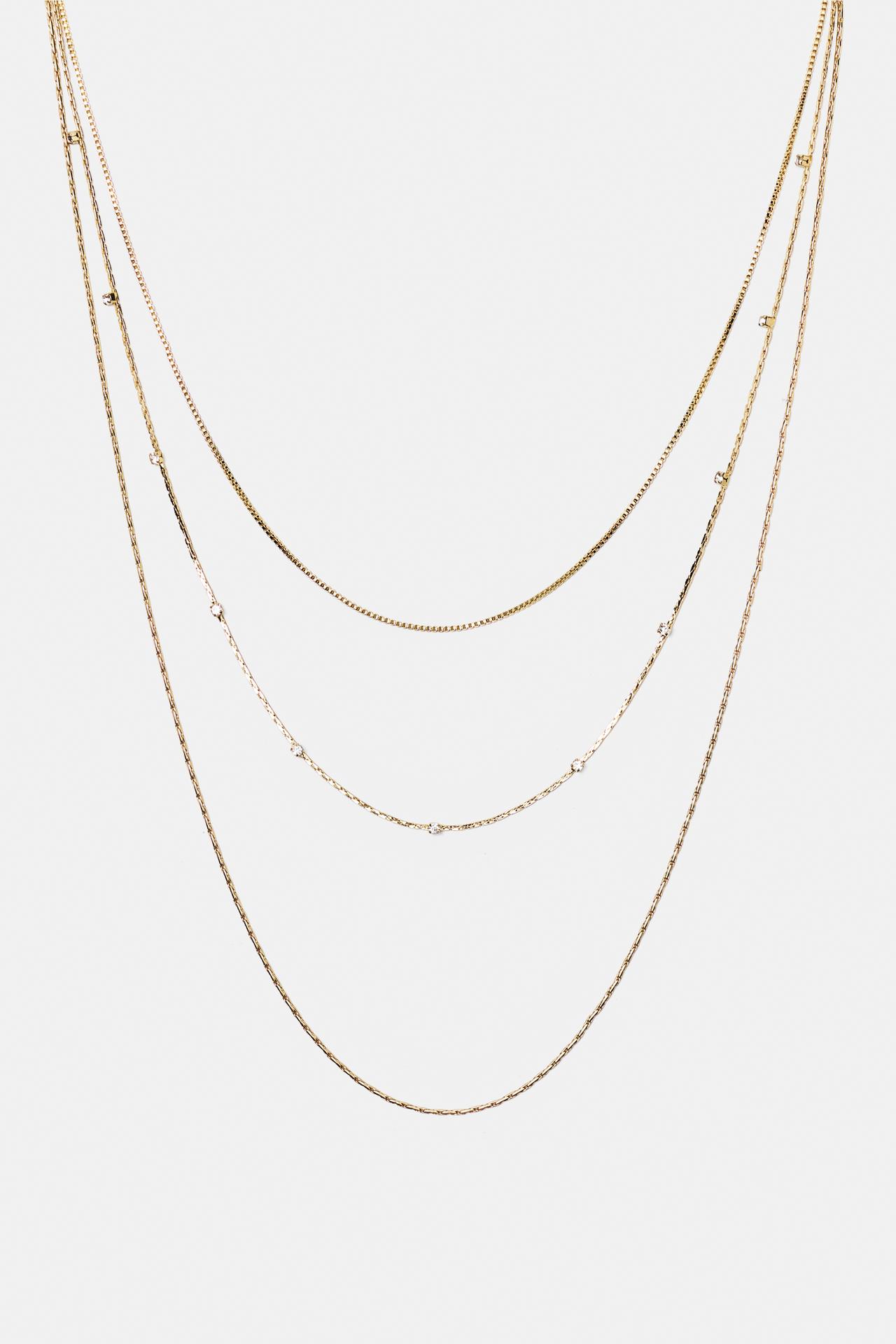 3-pack of shimmery necklaces — Gold