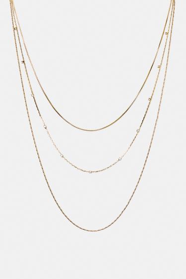 3-pack of shimmery necklaces — Gold 1