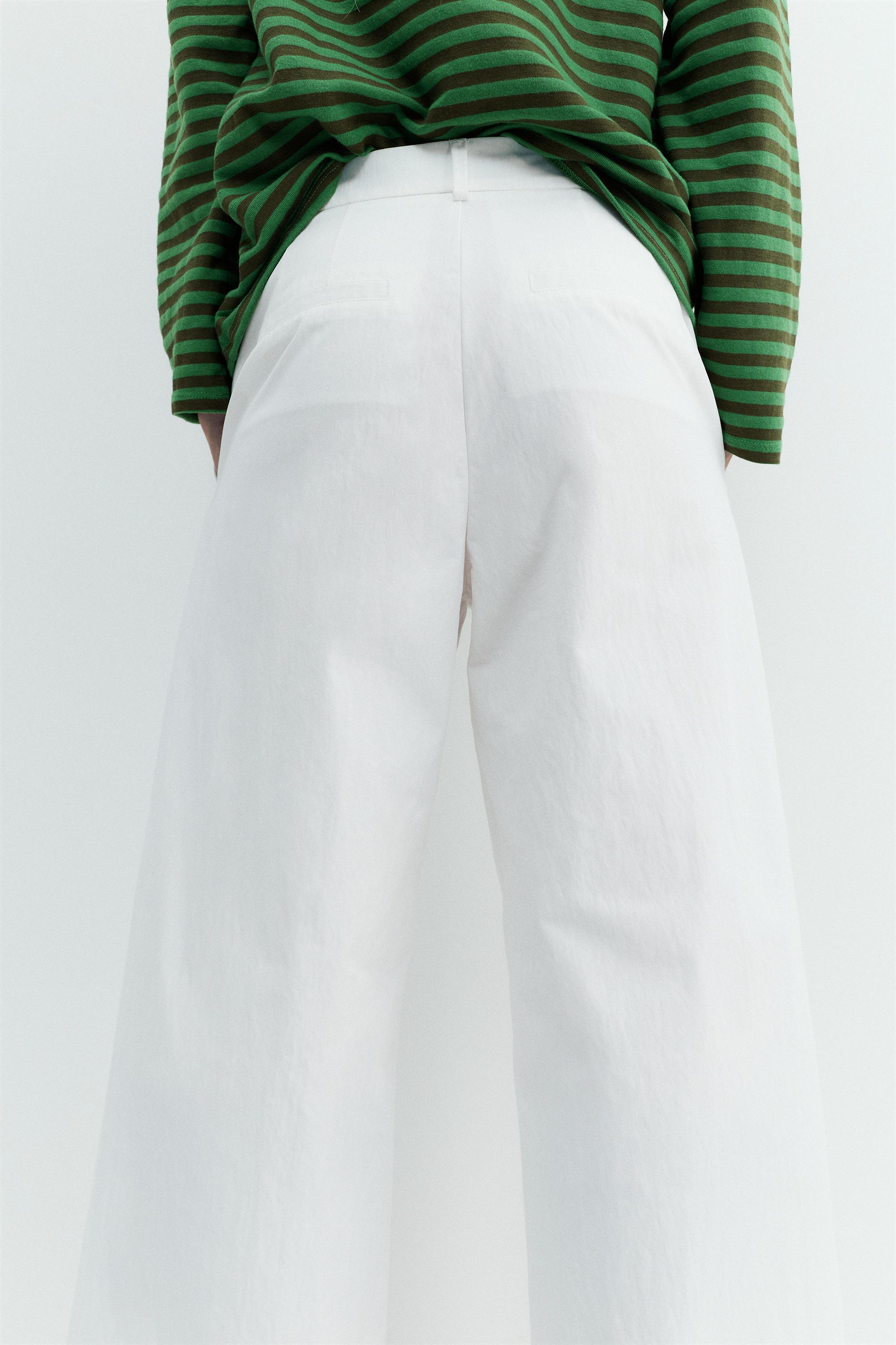 Double-dart white trousers — White