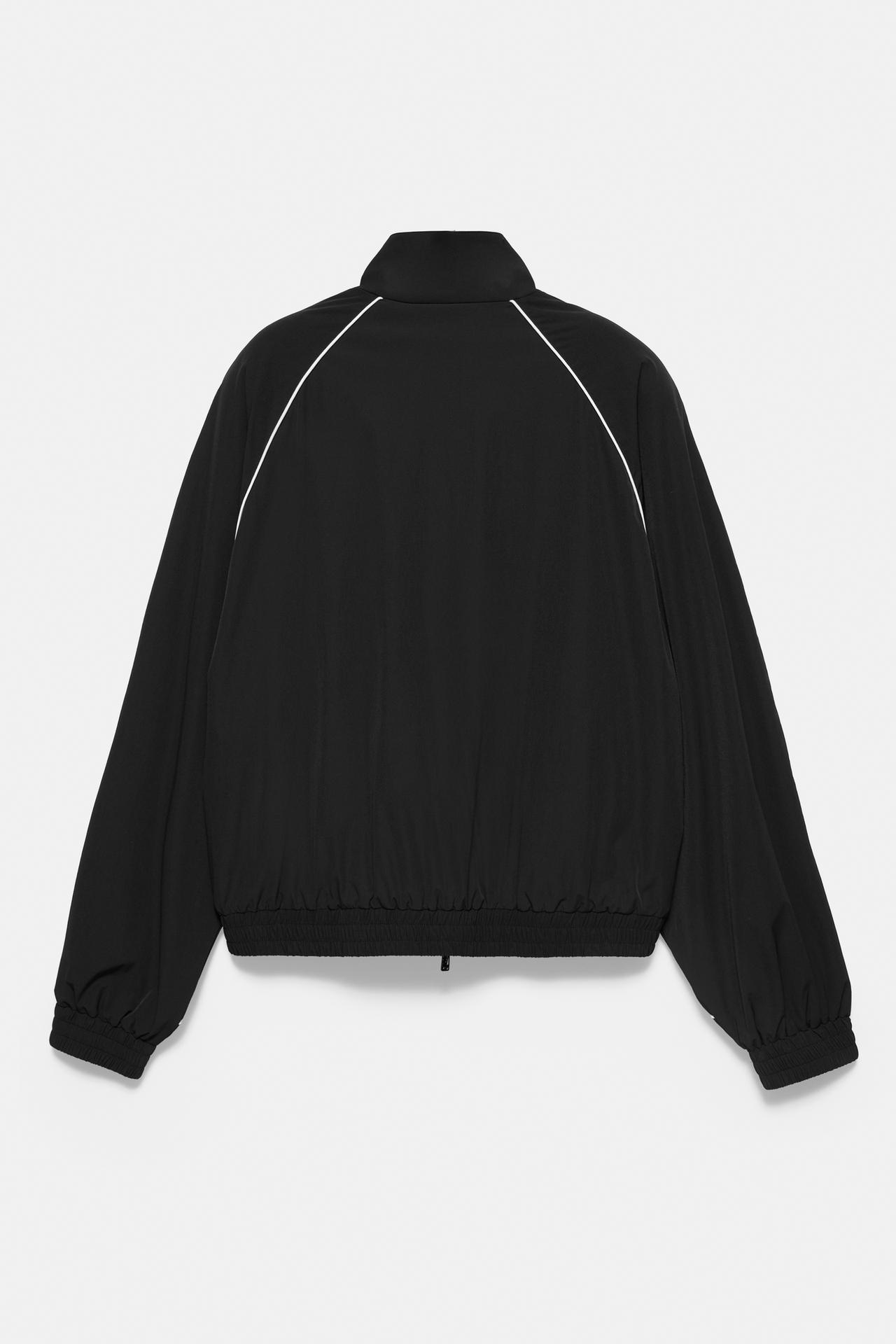 STWD contrast-piping zip jacket — Black