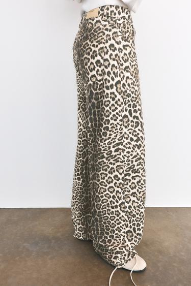 Leopard print baggy jeans — Brown 4