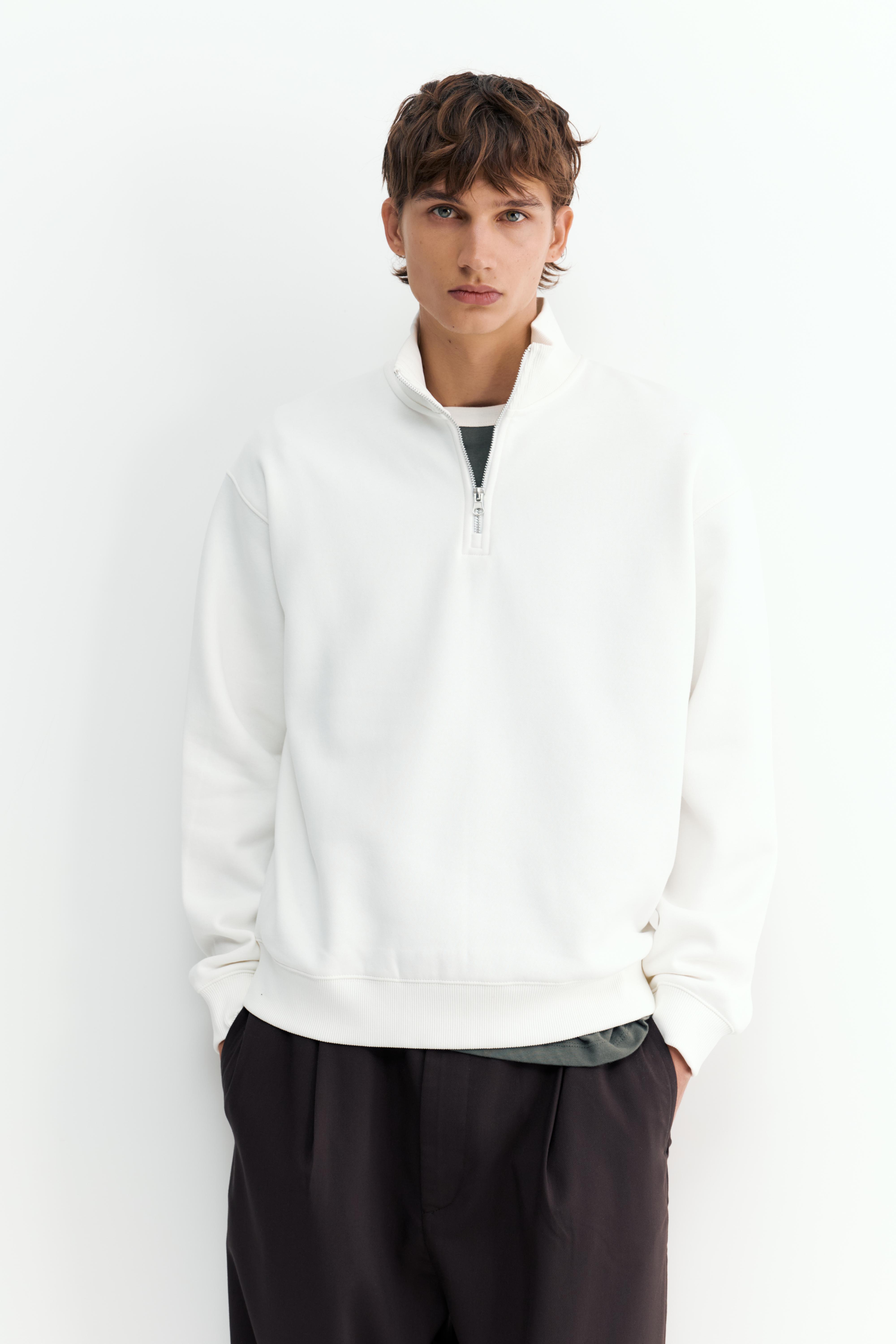 Quarter-zip sweatshirt — Off white