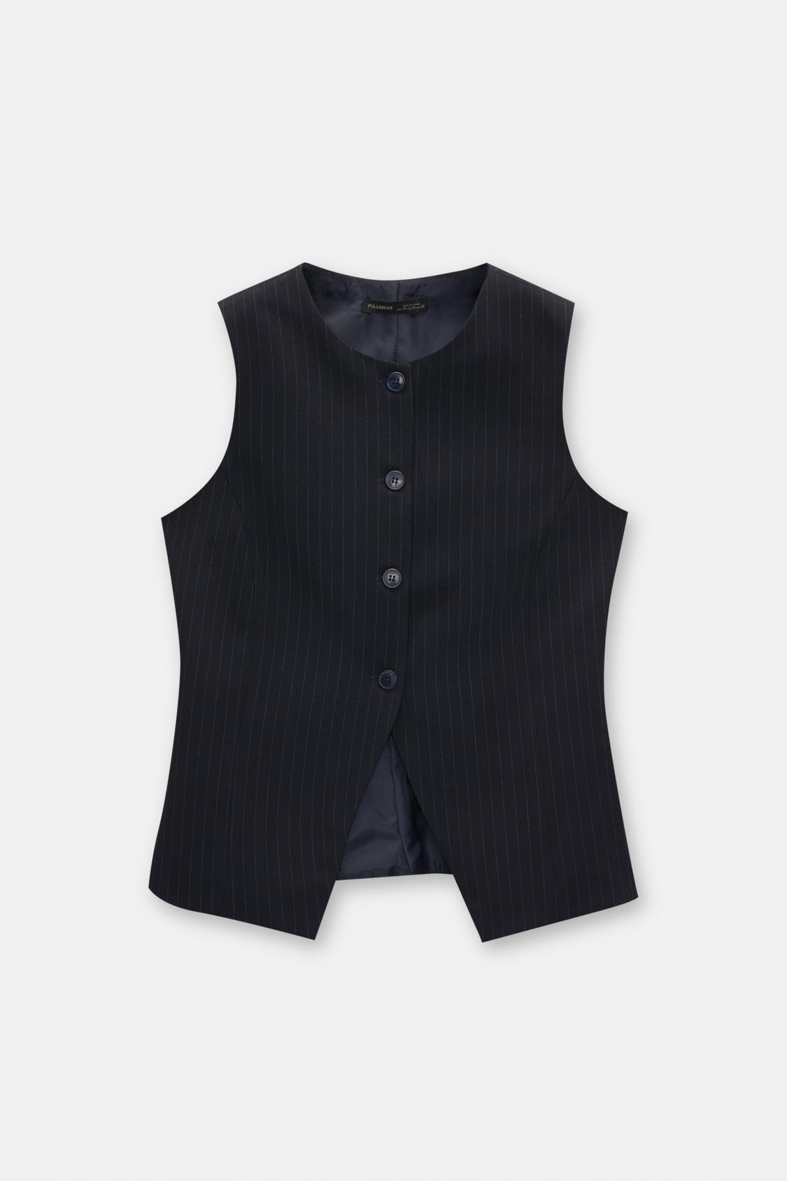 Weste im Streifen-Design mit Knöpfen - PULL&BEAR 