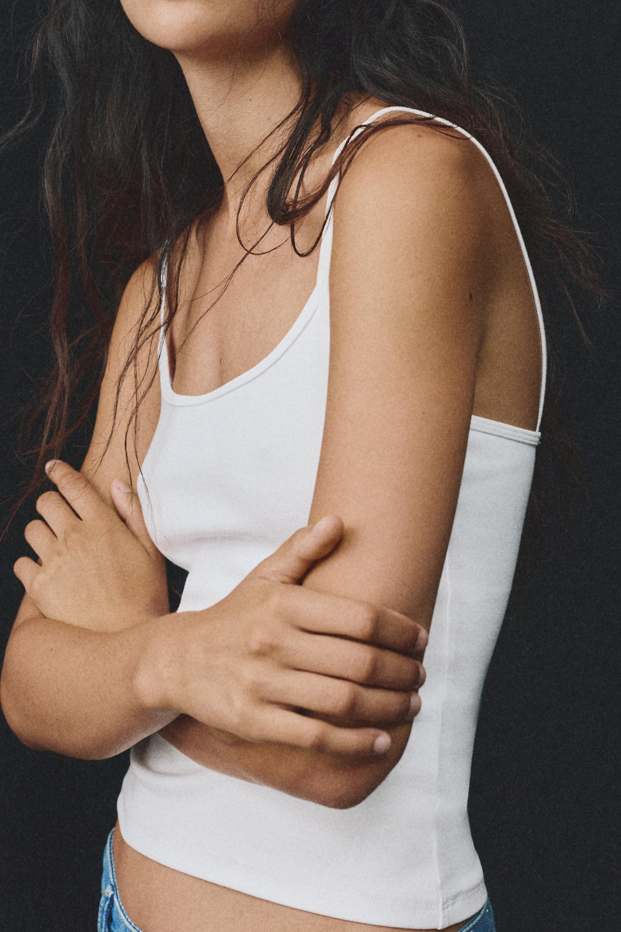 Thin strap top — White