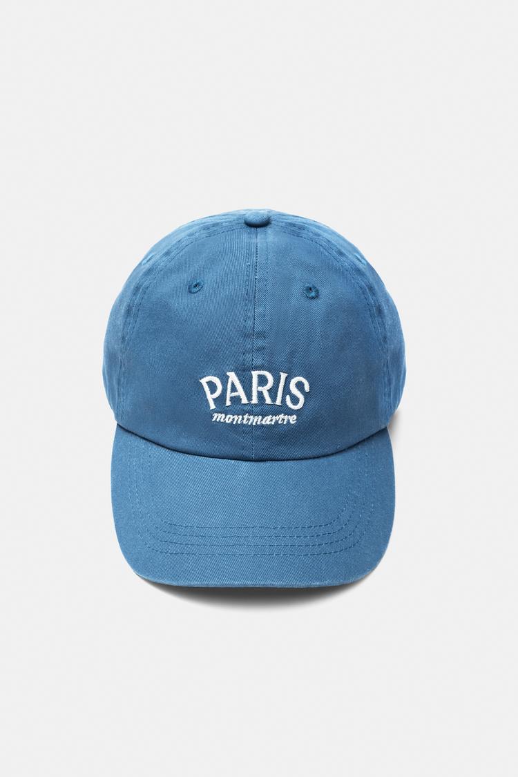 Embroidered Paris cap — Blue