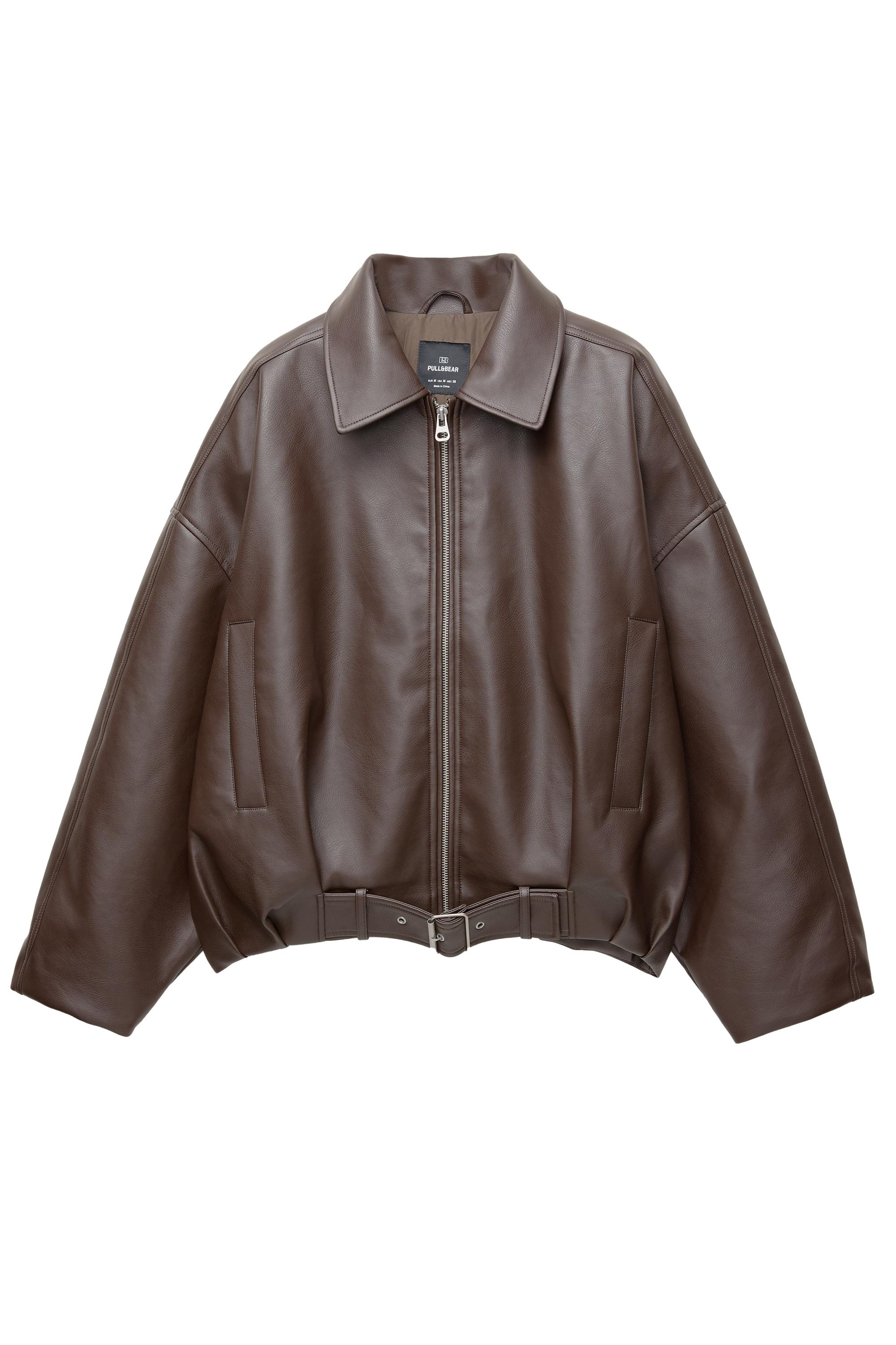Pull&Bear Suni deri balon ceket