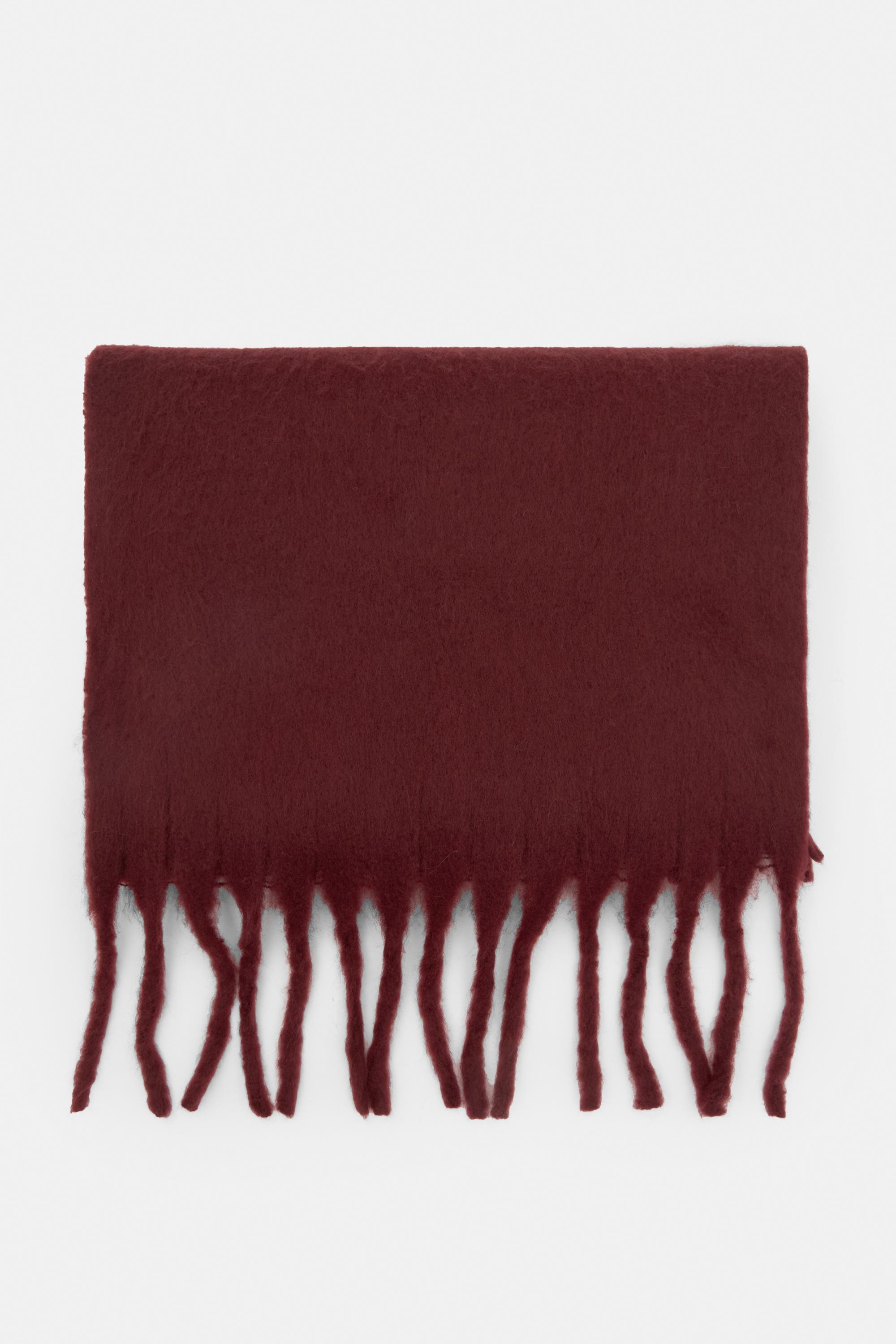 Maxi mohair-effect scarf — Maroon