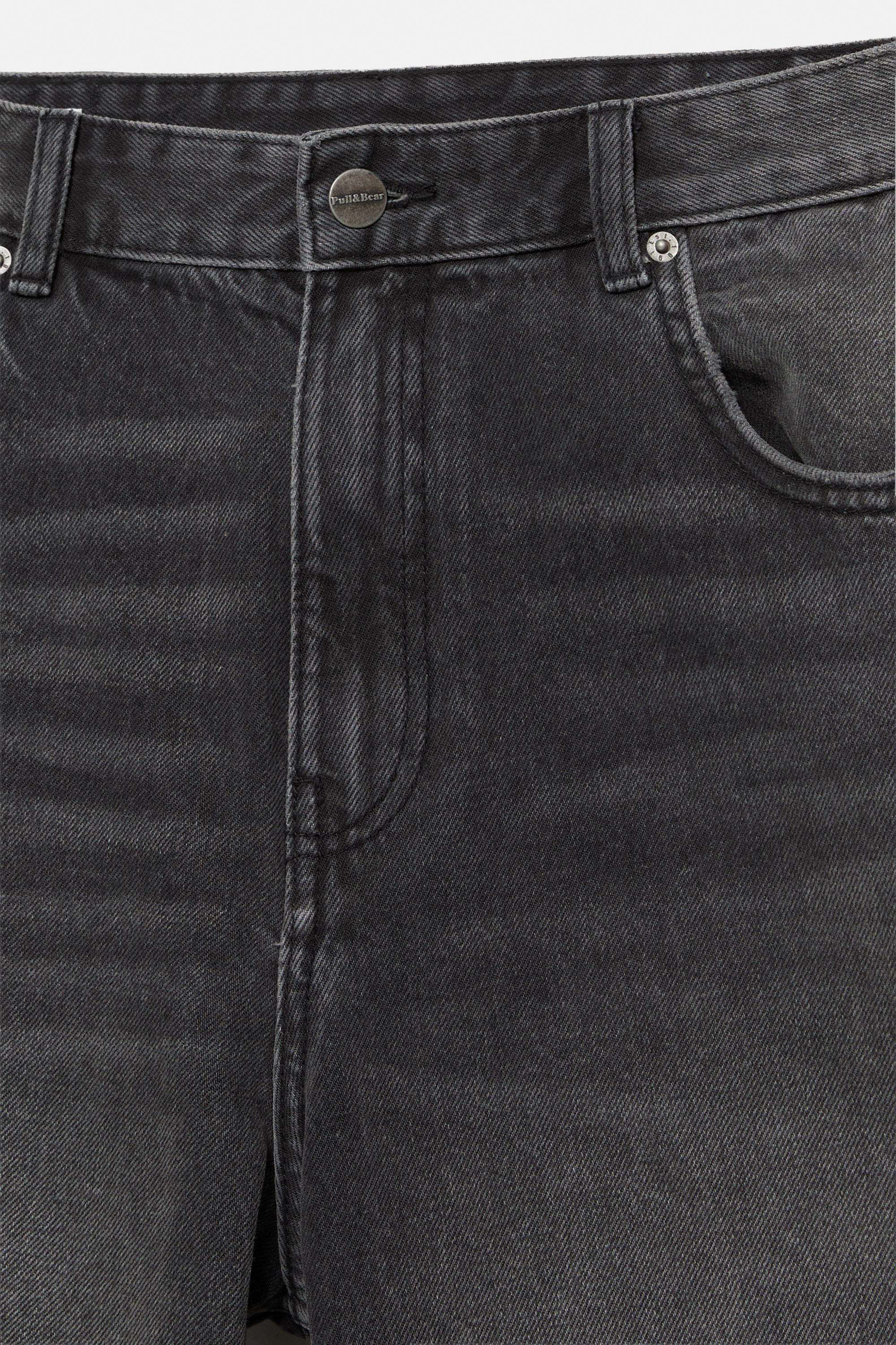 Denim Bermuda shorts — Faded black