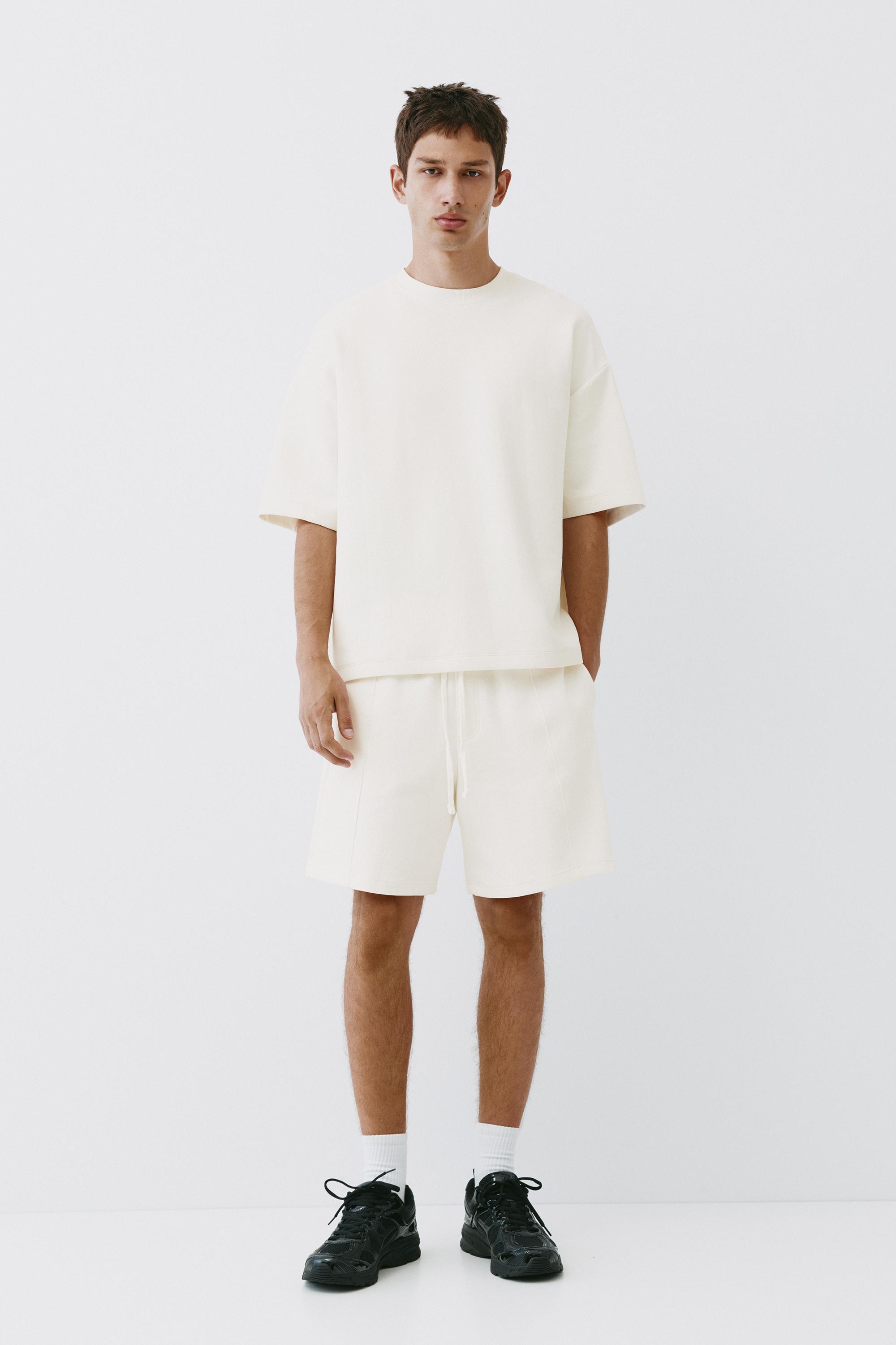 Interlock jogger Bermuda shorts — Off white