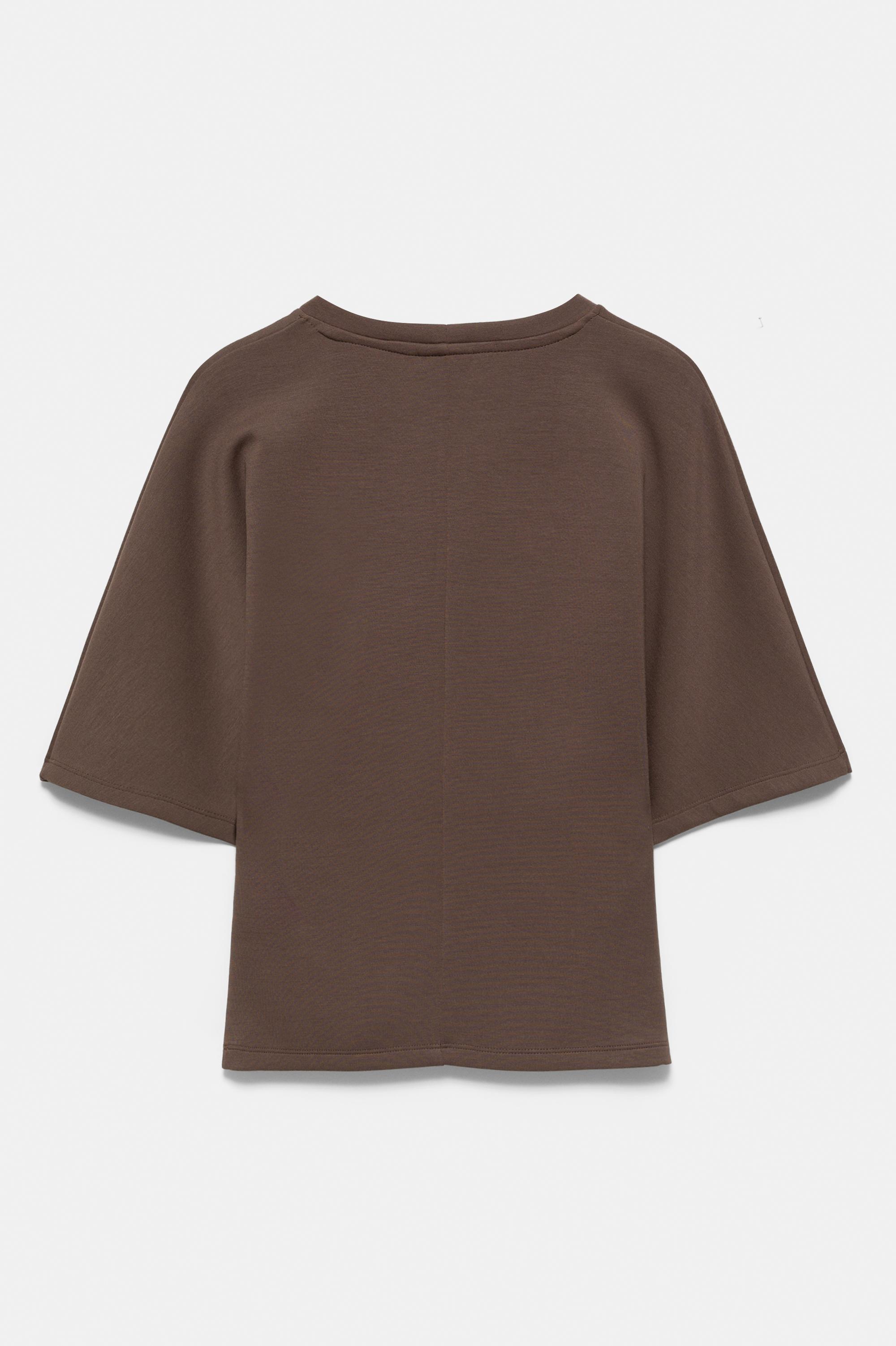Modal batwing sleeve T-shirt — Brown