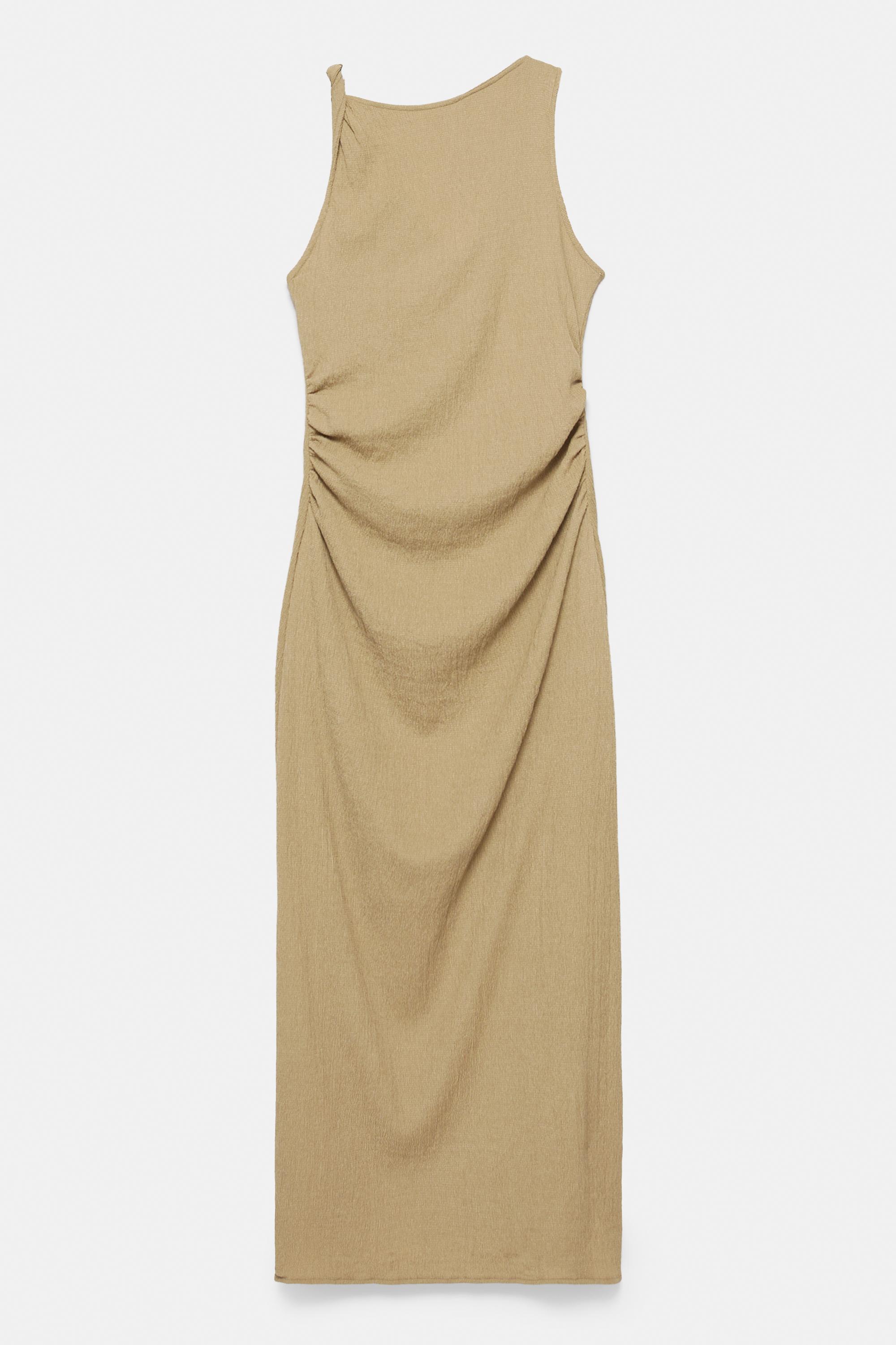 Vestido Midi Com Nó E Franzidos